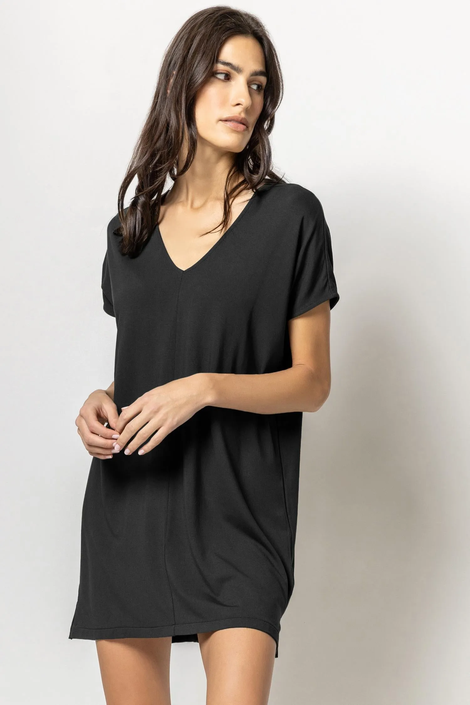 Double V-Neck Dress sold by Lilla P product image thumbnail 3