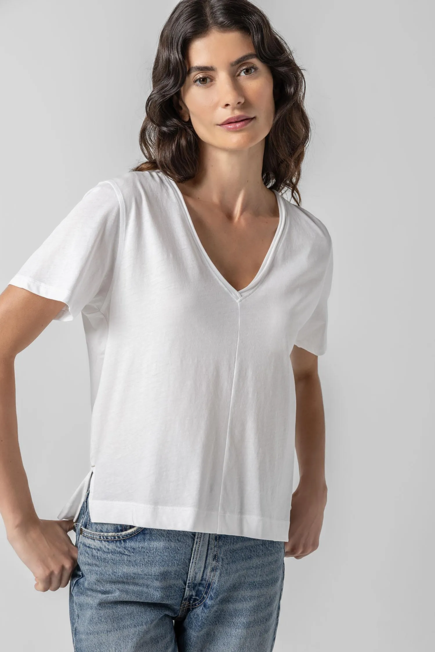 Easy Short Sleeve V-Neck sold by Lilla P product image thumbnail 3