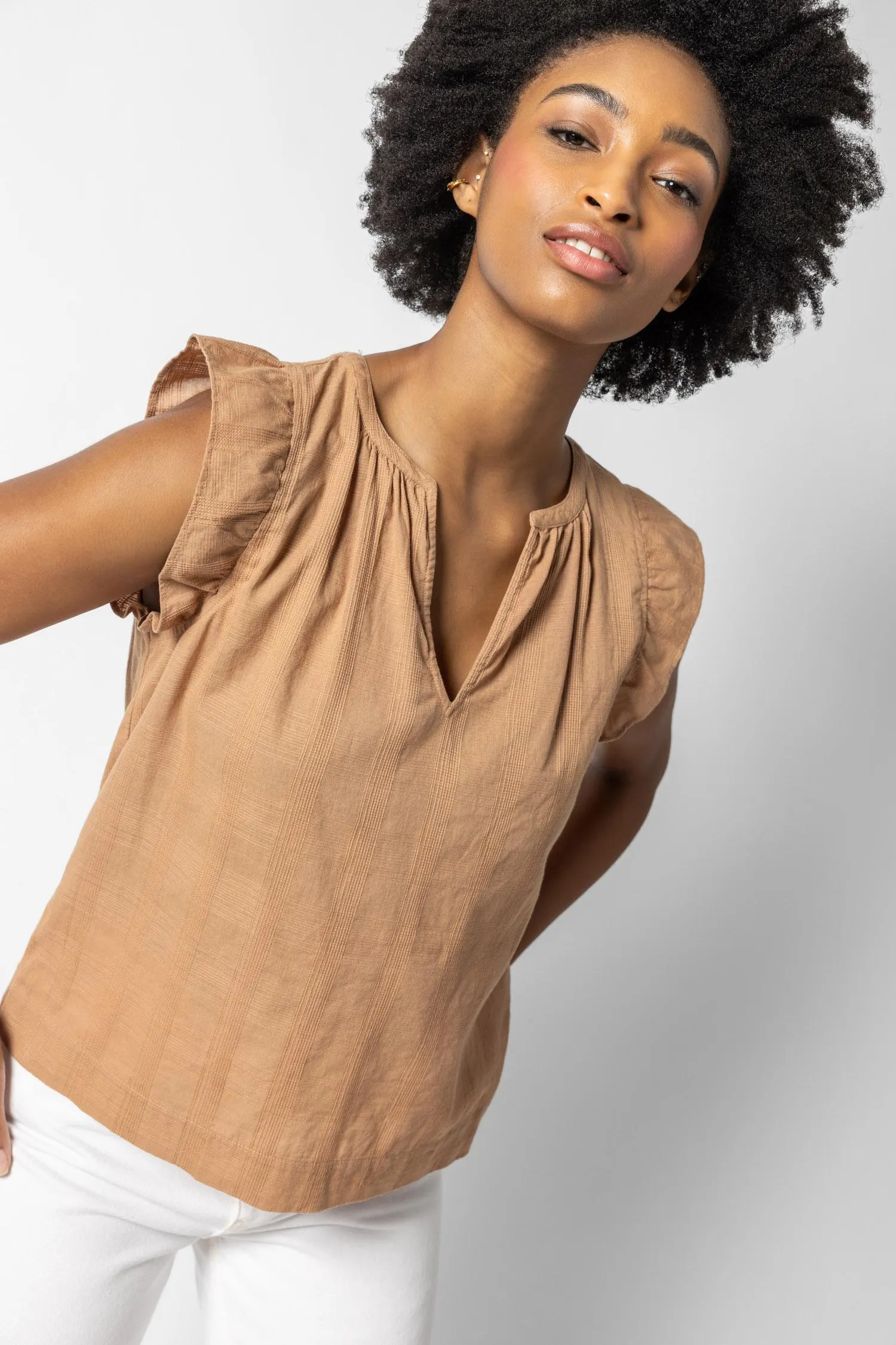 Flutter Sleeve Split Neck sold by Lilla P product image thumbnail 2
