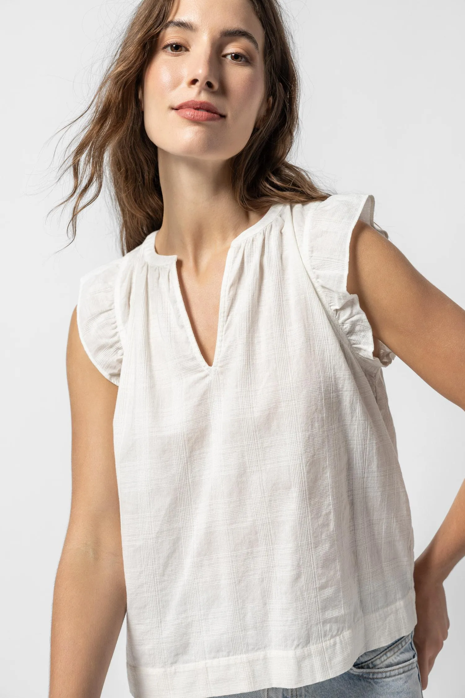 Flutter Sleeve Split Neck sold by Lilla P product image thumbnail 5