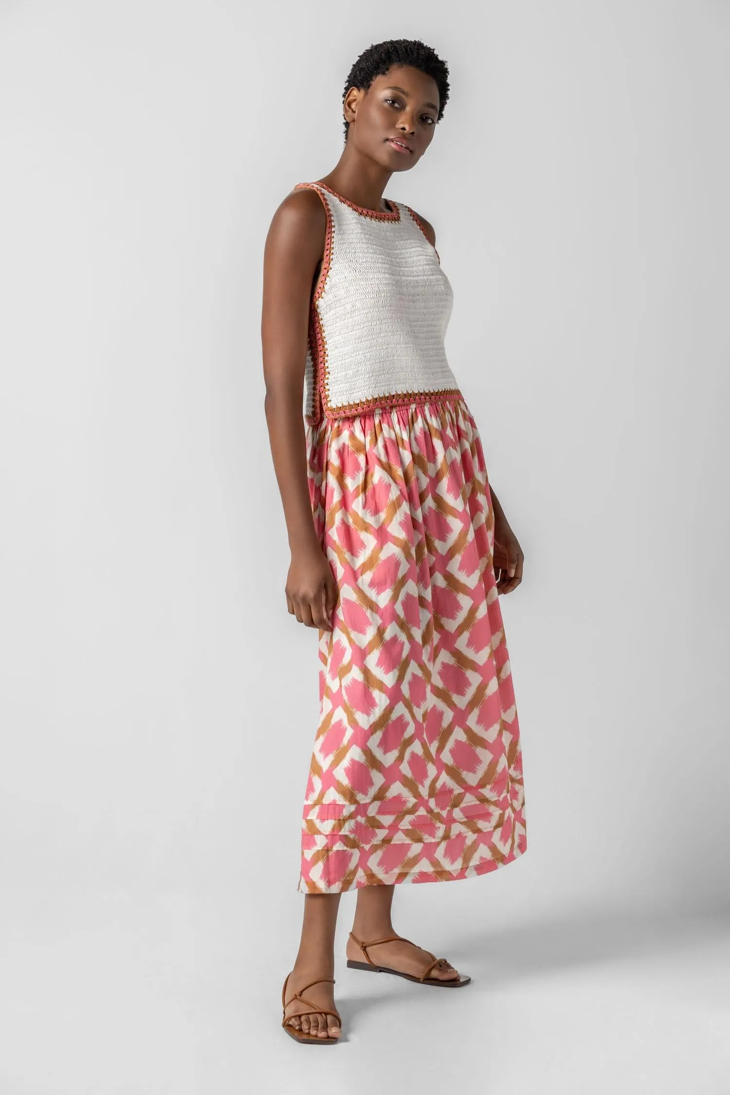 Shirred Elastic Waist Skirt sold by Lilla P product image thumbnail 3