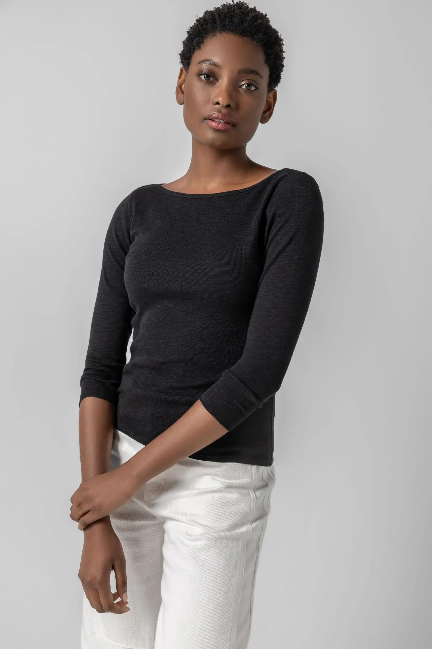 Striped 3/4 Sleeve Boatneck sold by Lilla P