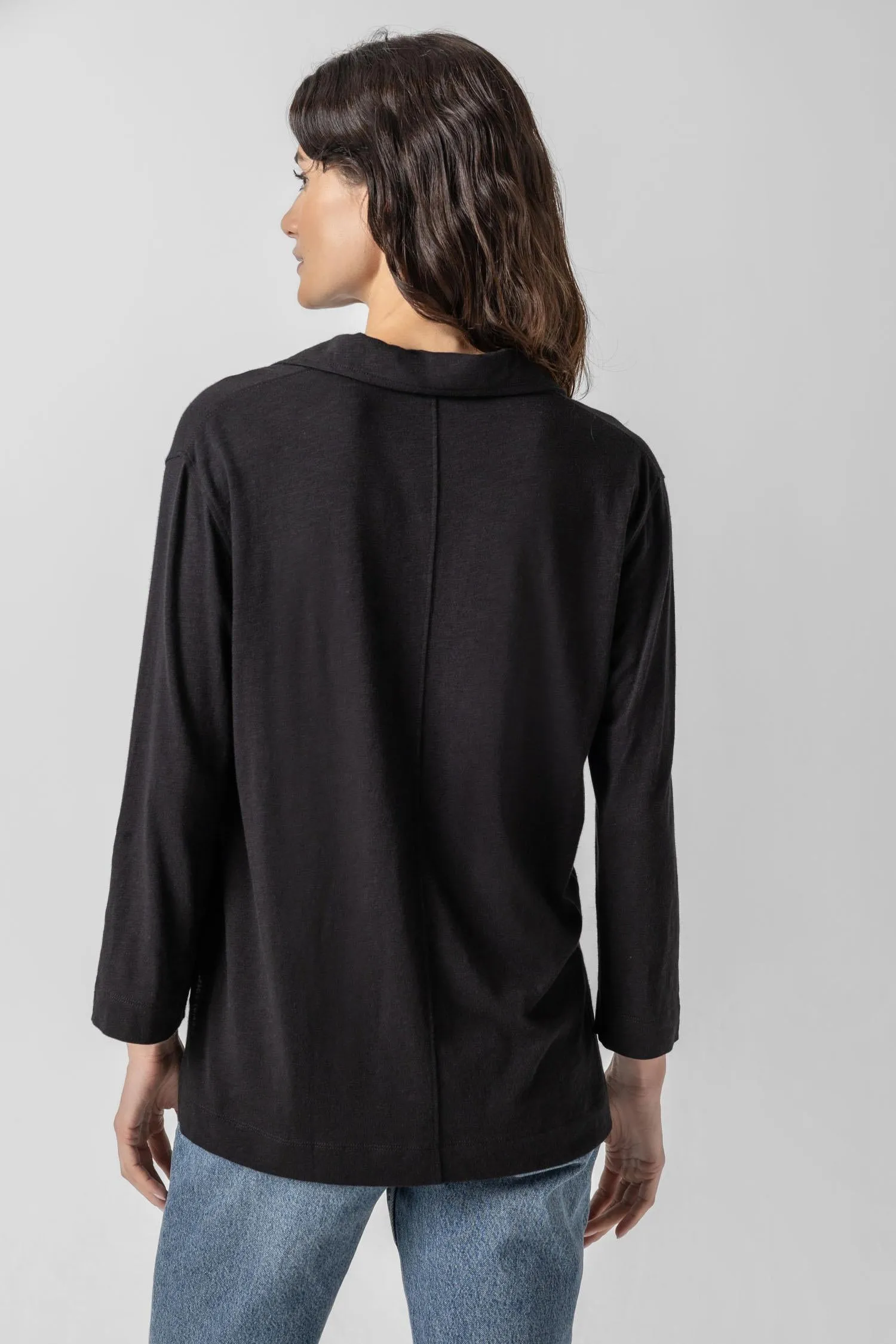 3/4 Sleeve Split Neck Tunic sold by Lilla P product image thumbnail 3