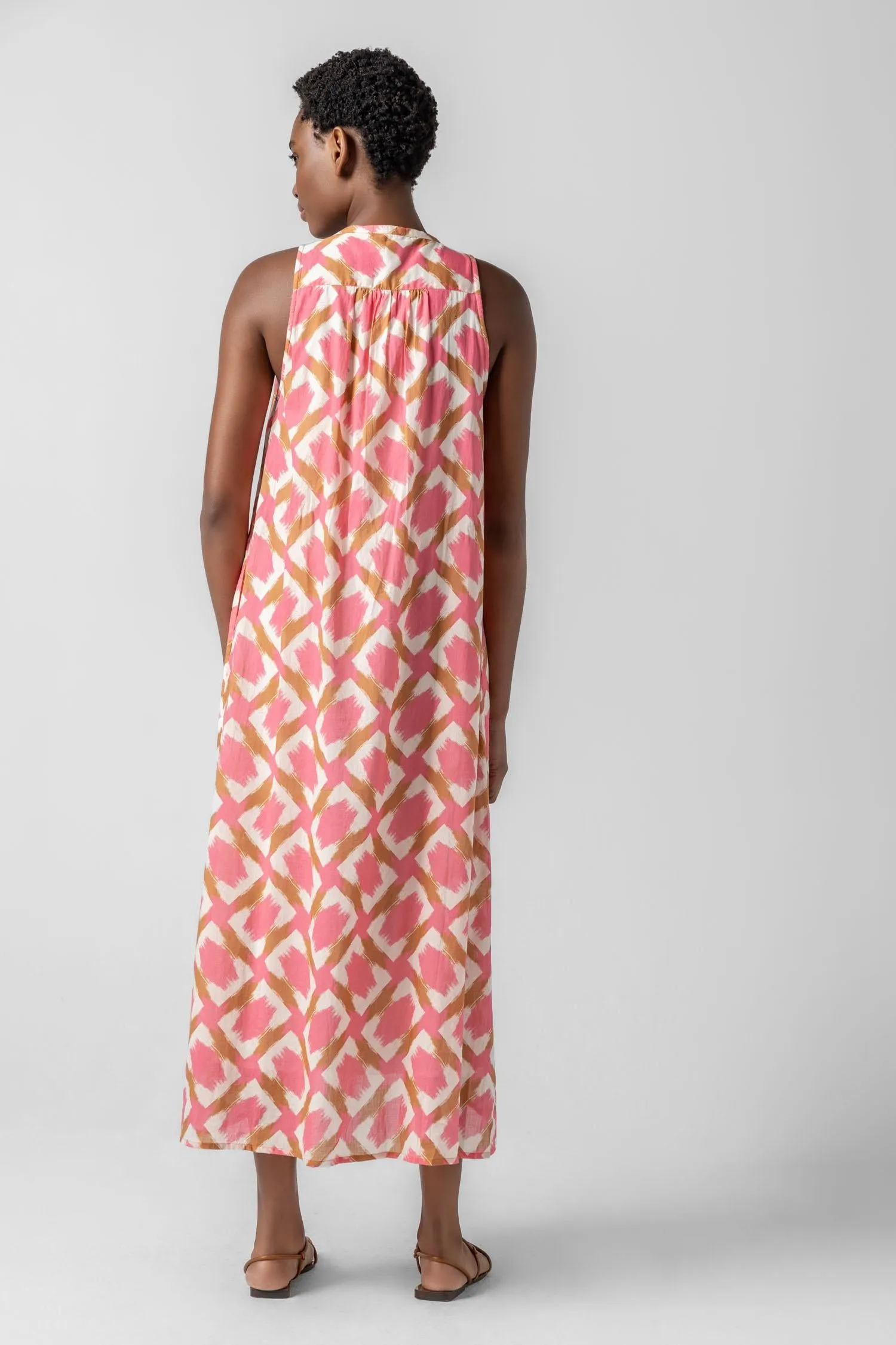Split Neck Belted Maxi Dress sold by Lilla P product image thumbnail 4