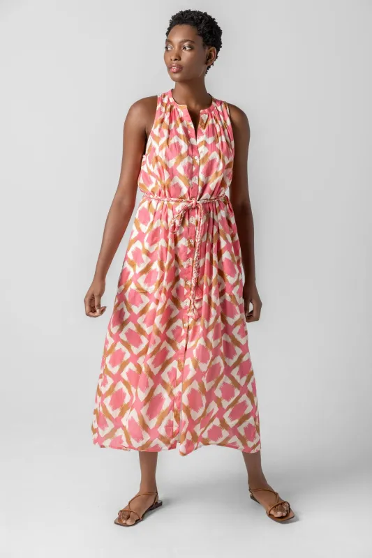 Split Neck Belted Maxi Dress sold by Lilla P