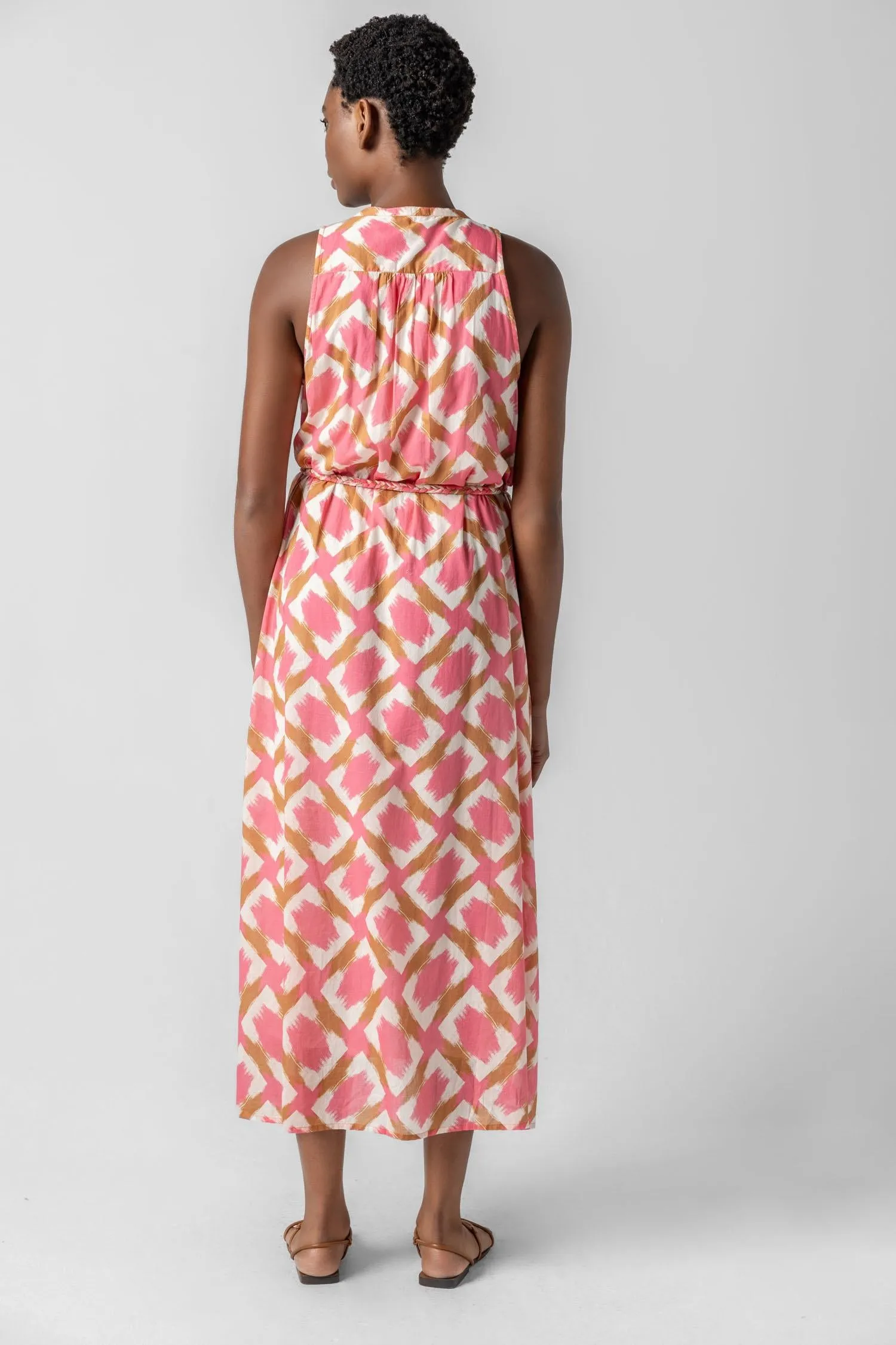 Split Neck Belted Maxi Dress sold by Lilla P product image thumbnail 3