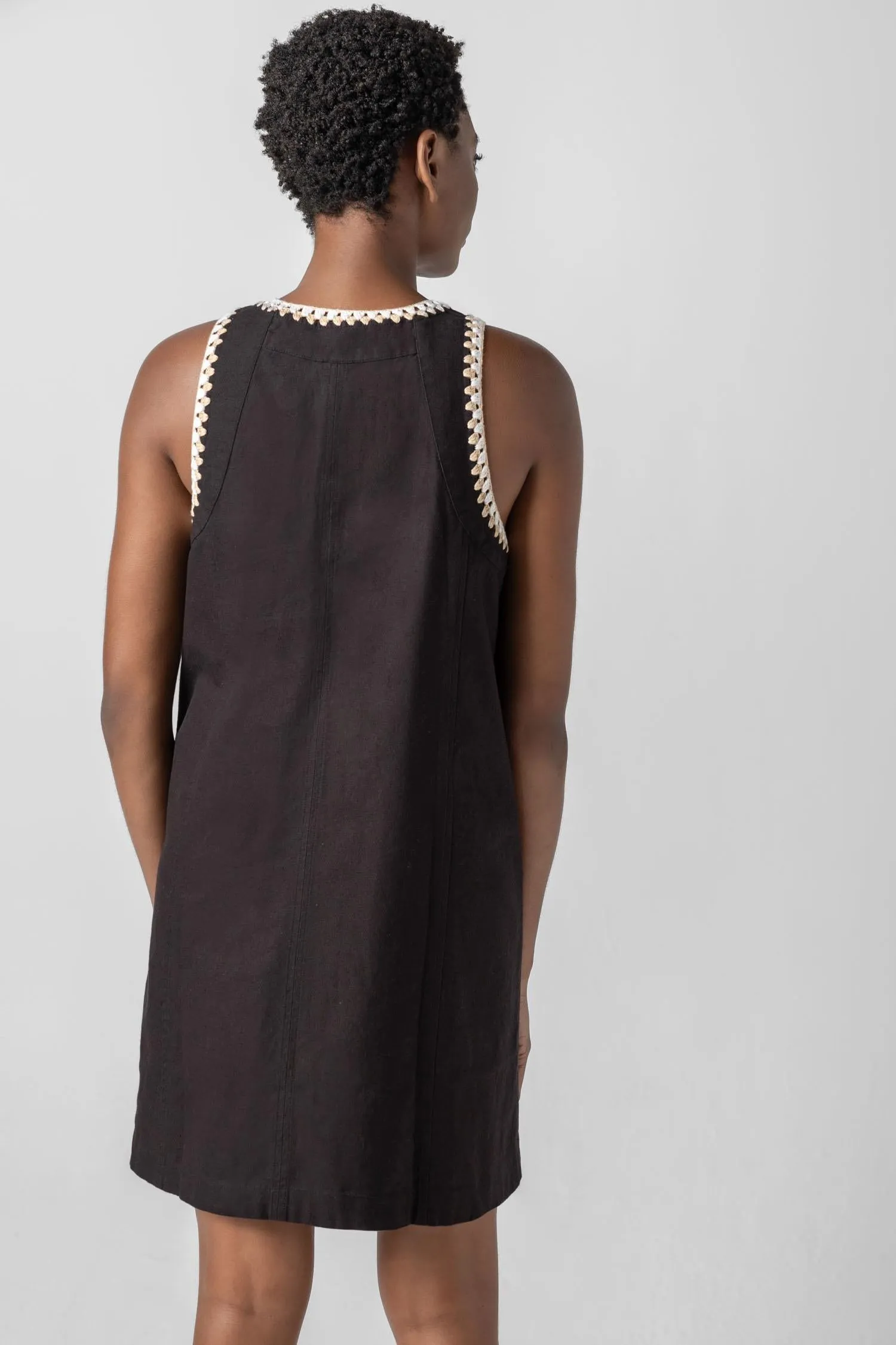 Crochet Trim V-Neck Dress sold by Lilla P product image thumbnail 3