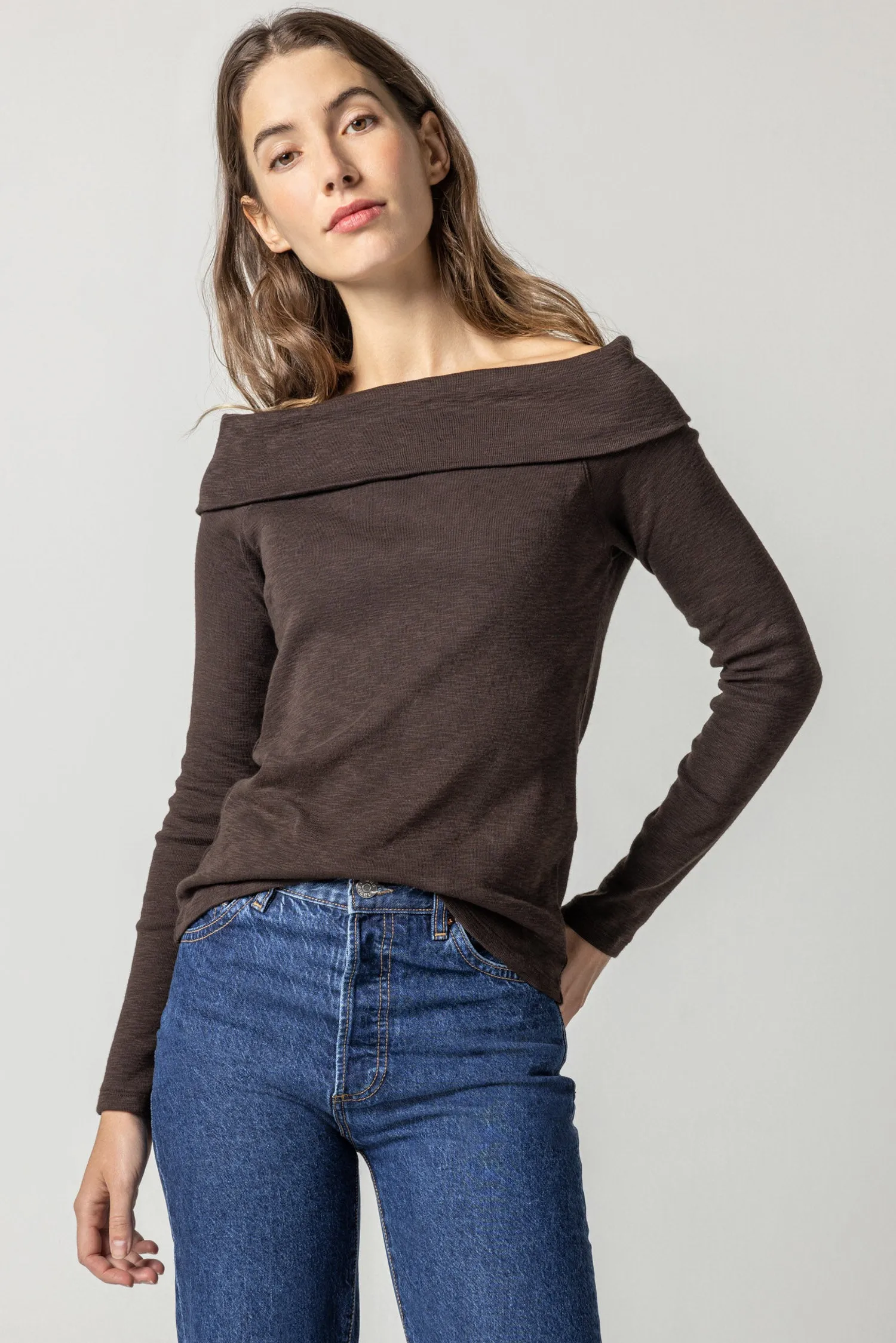 Long Sleeve Off the Shoulder Top sold by Lilla P