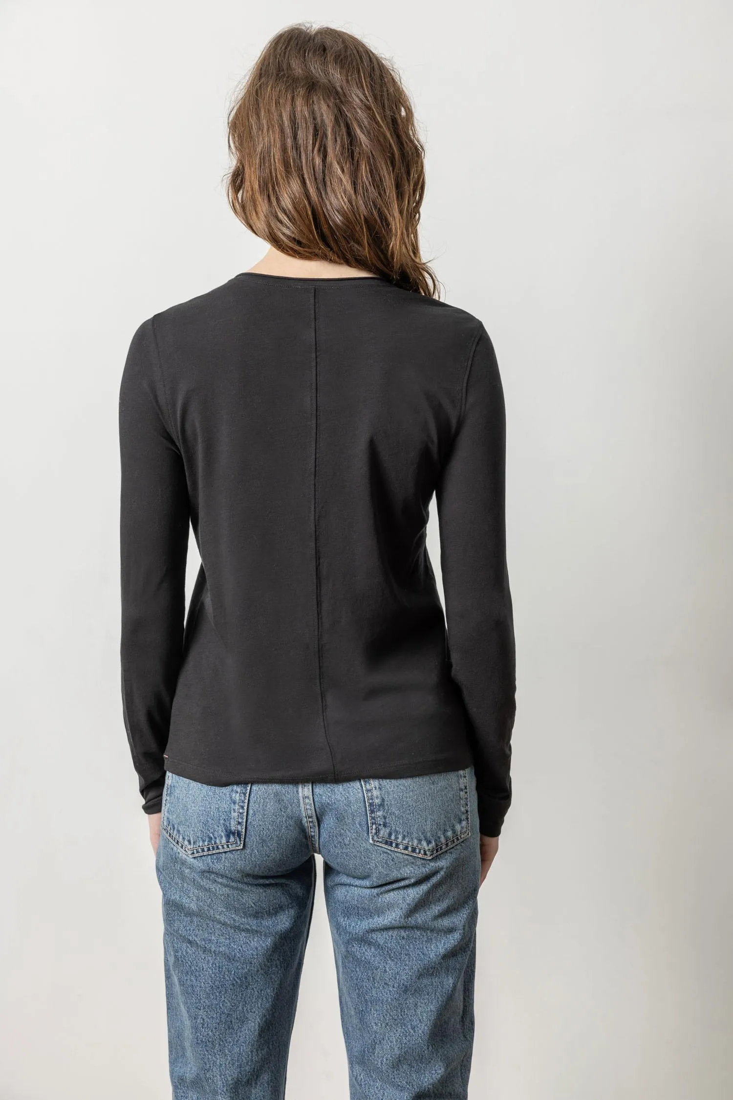 Long Sleeve Rolled Edge Crew Neck sold by Lilla P product image thumbnail 4