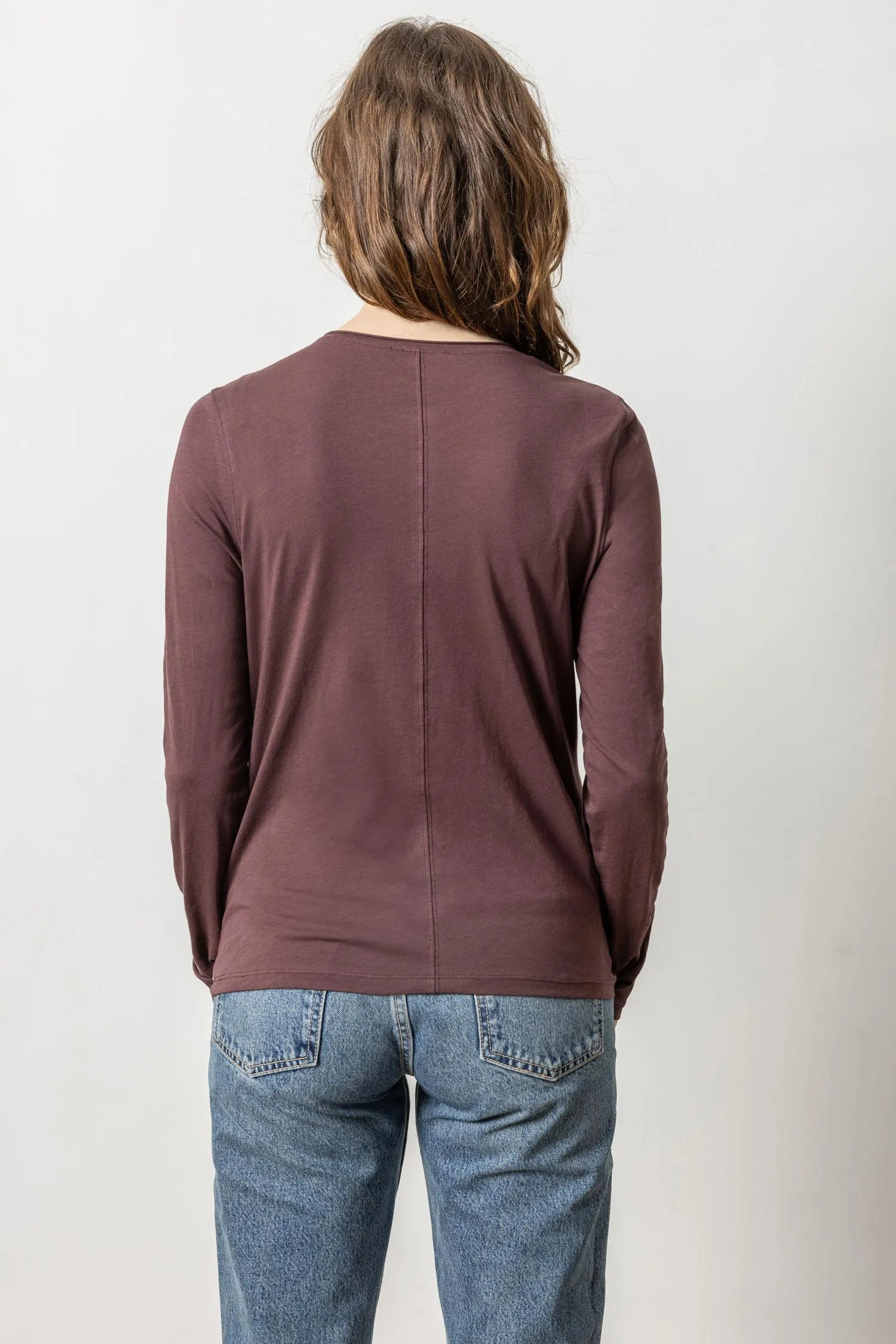 Long Sleeve Rolled Edge Crew Neck sold by Lilla P product image thumbnail 2