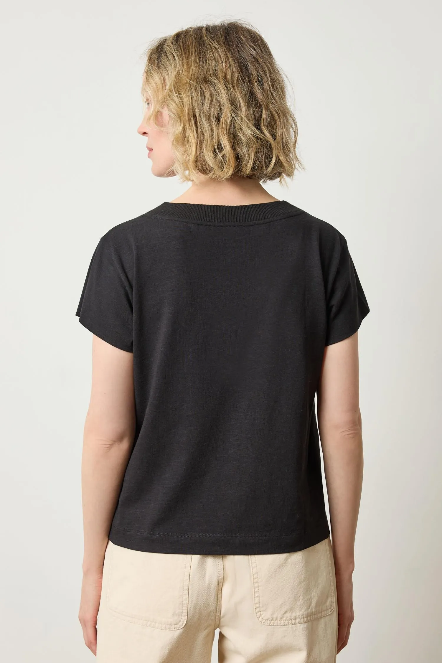 Relaxed Short Sleeve V-Neck Tee sold by Lilla P product image thumbnail 4