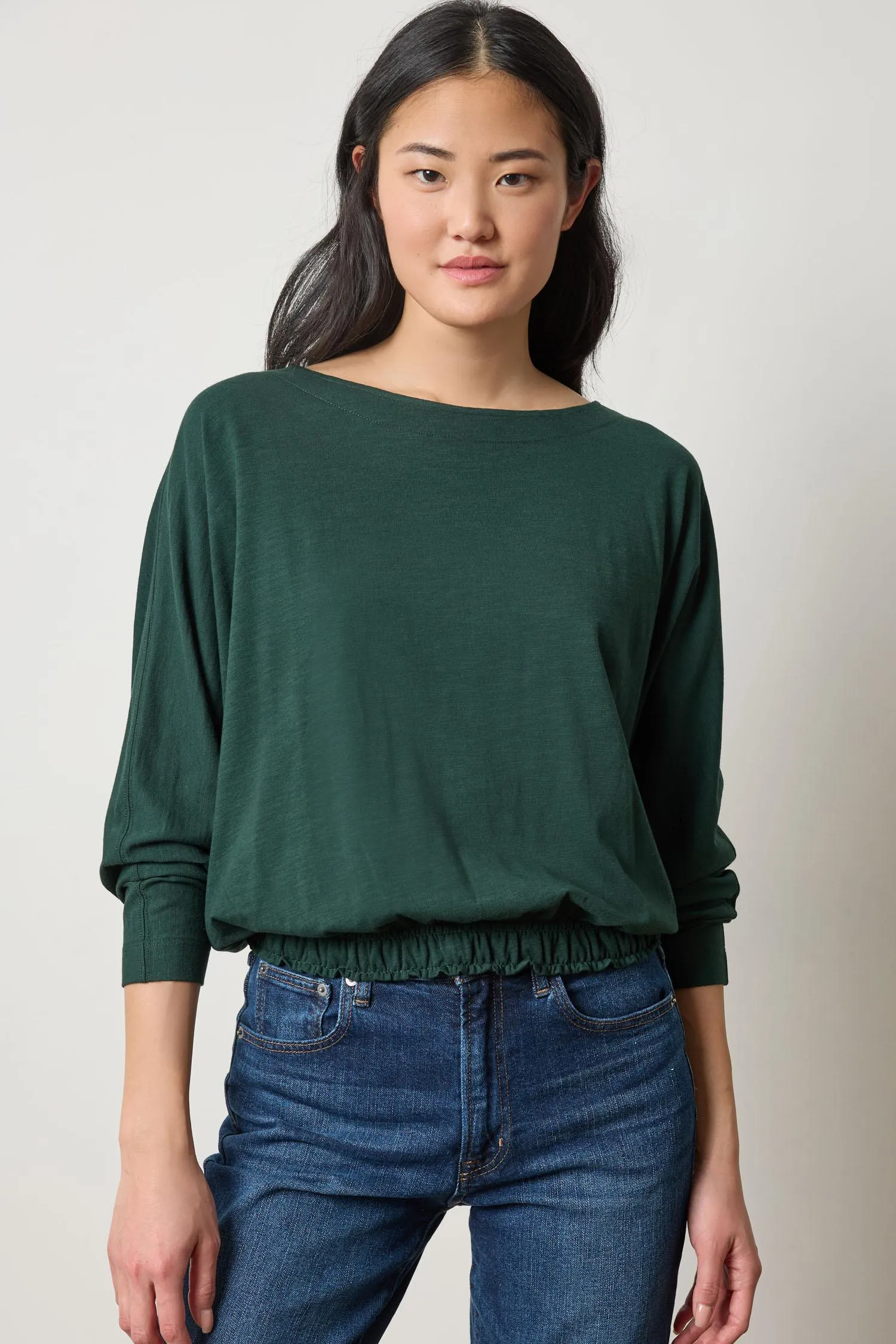 Elastic Hem Dolman Boatneck sold by Lilla P