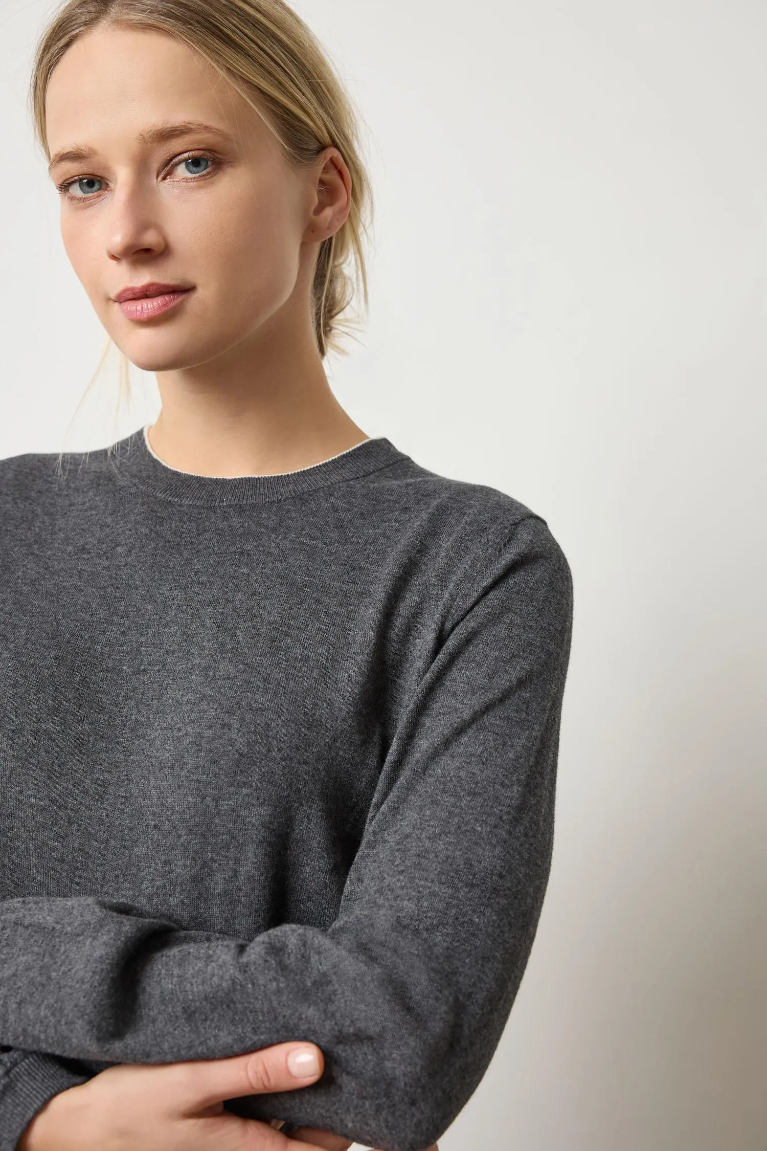 Shirred Sleeve Crewneck Sweater sold by Lilla P product image thumbnail 5