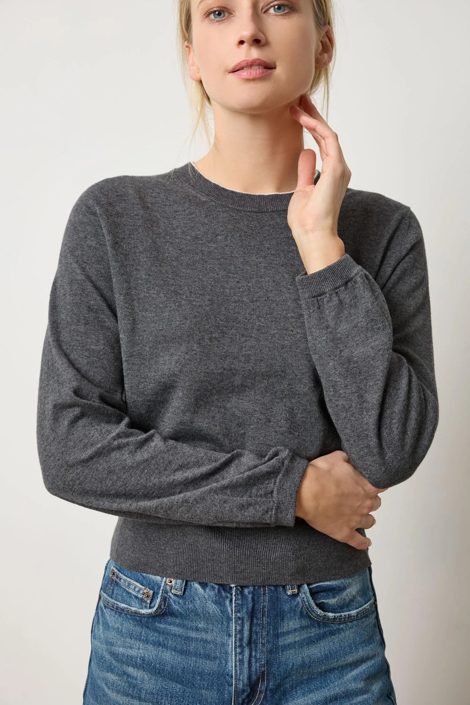 Shirred Sleeve Crewneck Sweater sold by Lilla P product image thumbnail 3