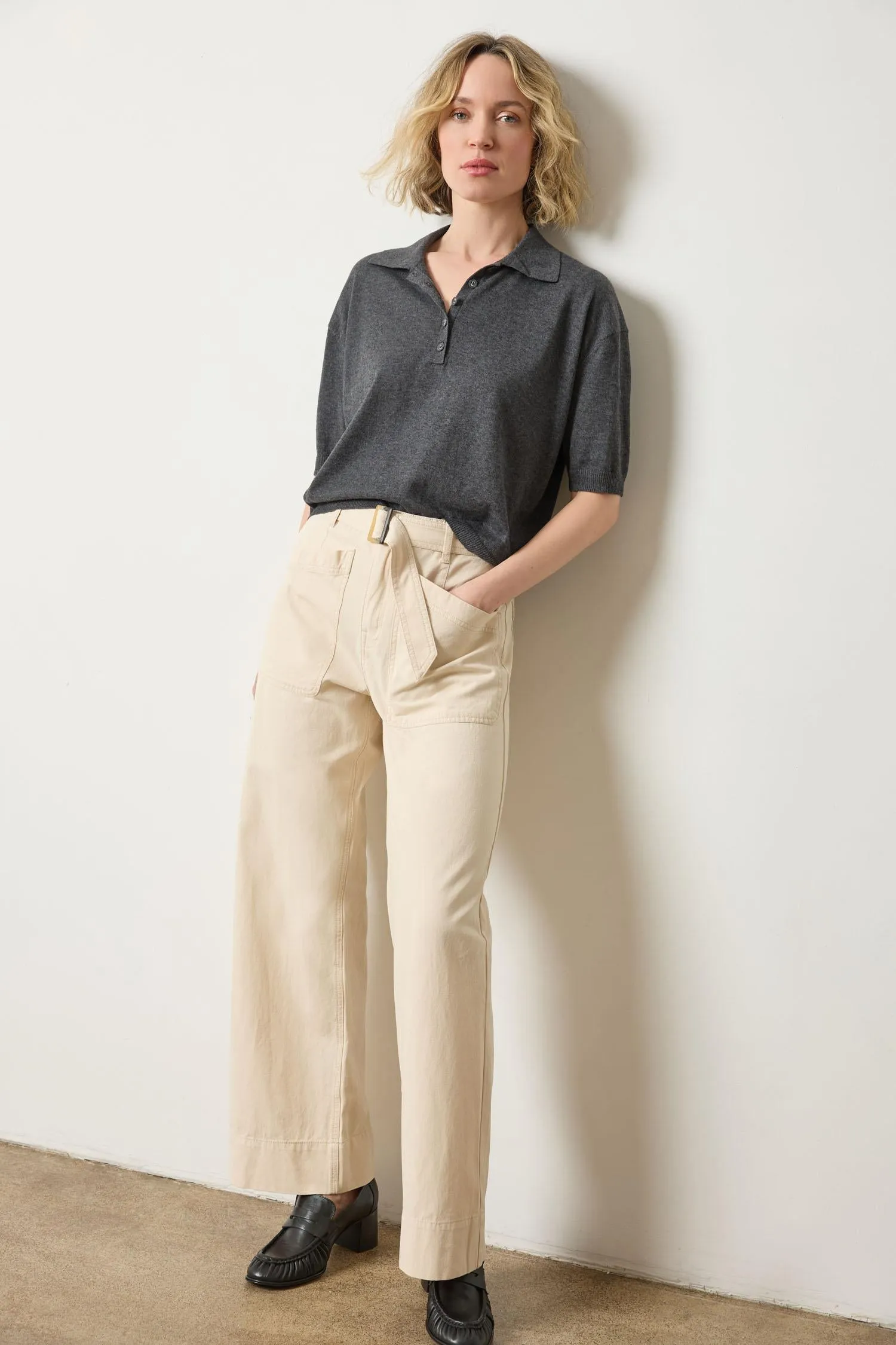 Drop Shoulder Polo Neck Sweater sold by Lilla P product image thumbnail 3