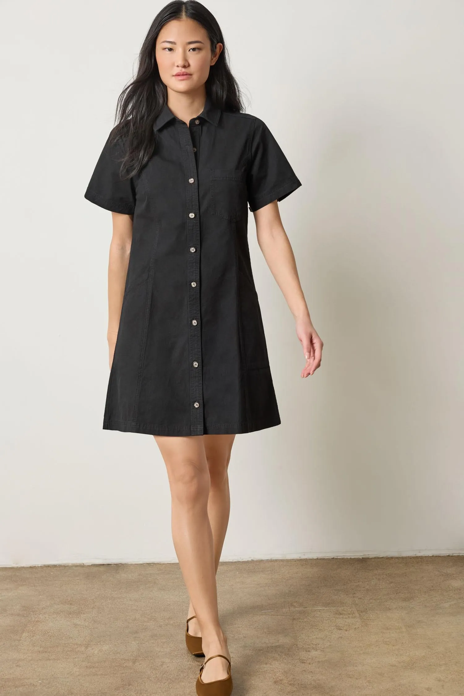 Twill Paneled Shirt Dress sold by Lilla P product image thumbnail 3