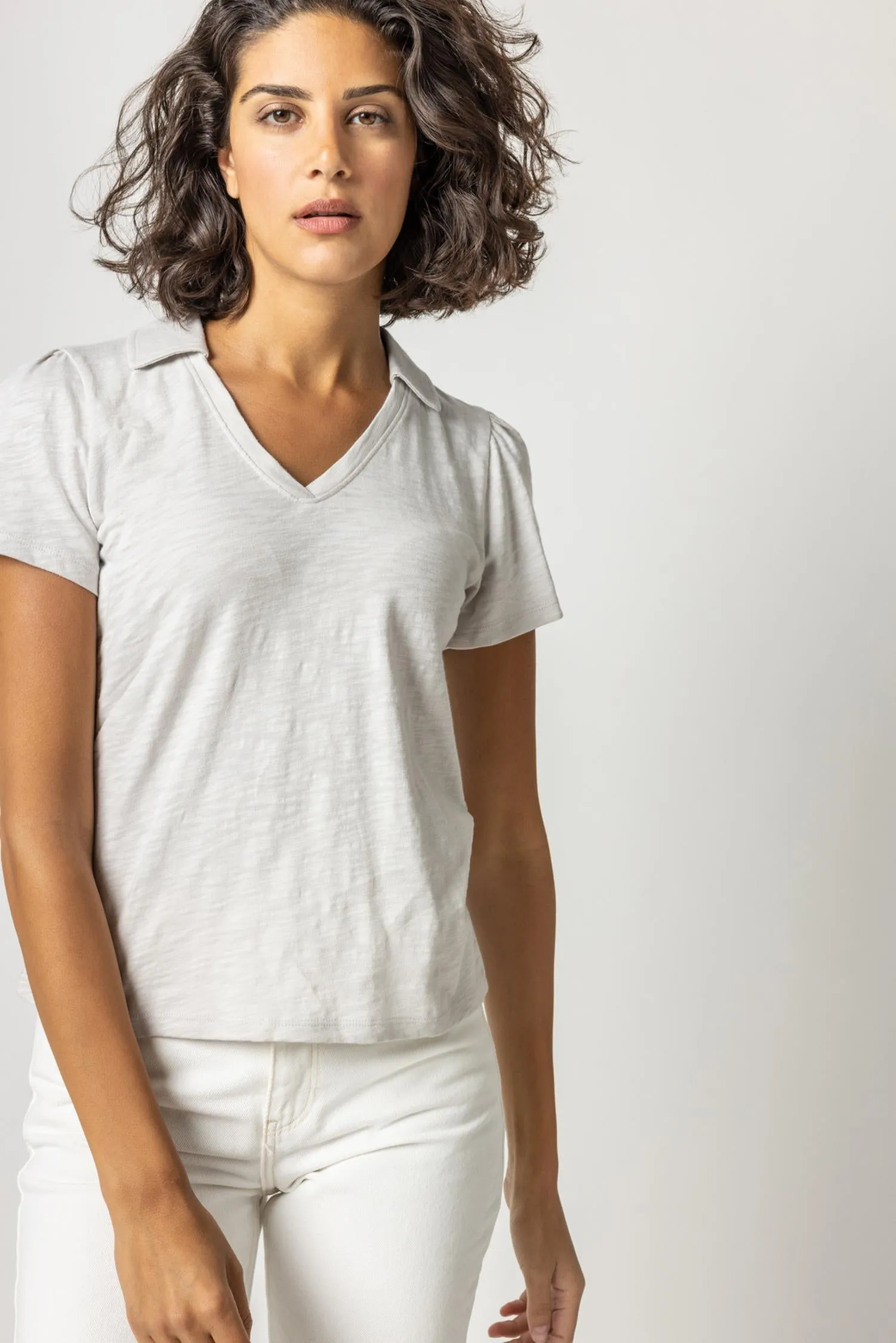 Short Sleeve V-Neck Polo sold by Lilla P