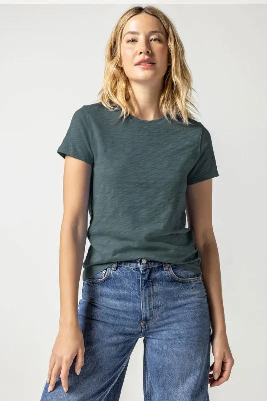 Short Sleeve Back Seam Crewneck sold by Lilla P