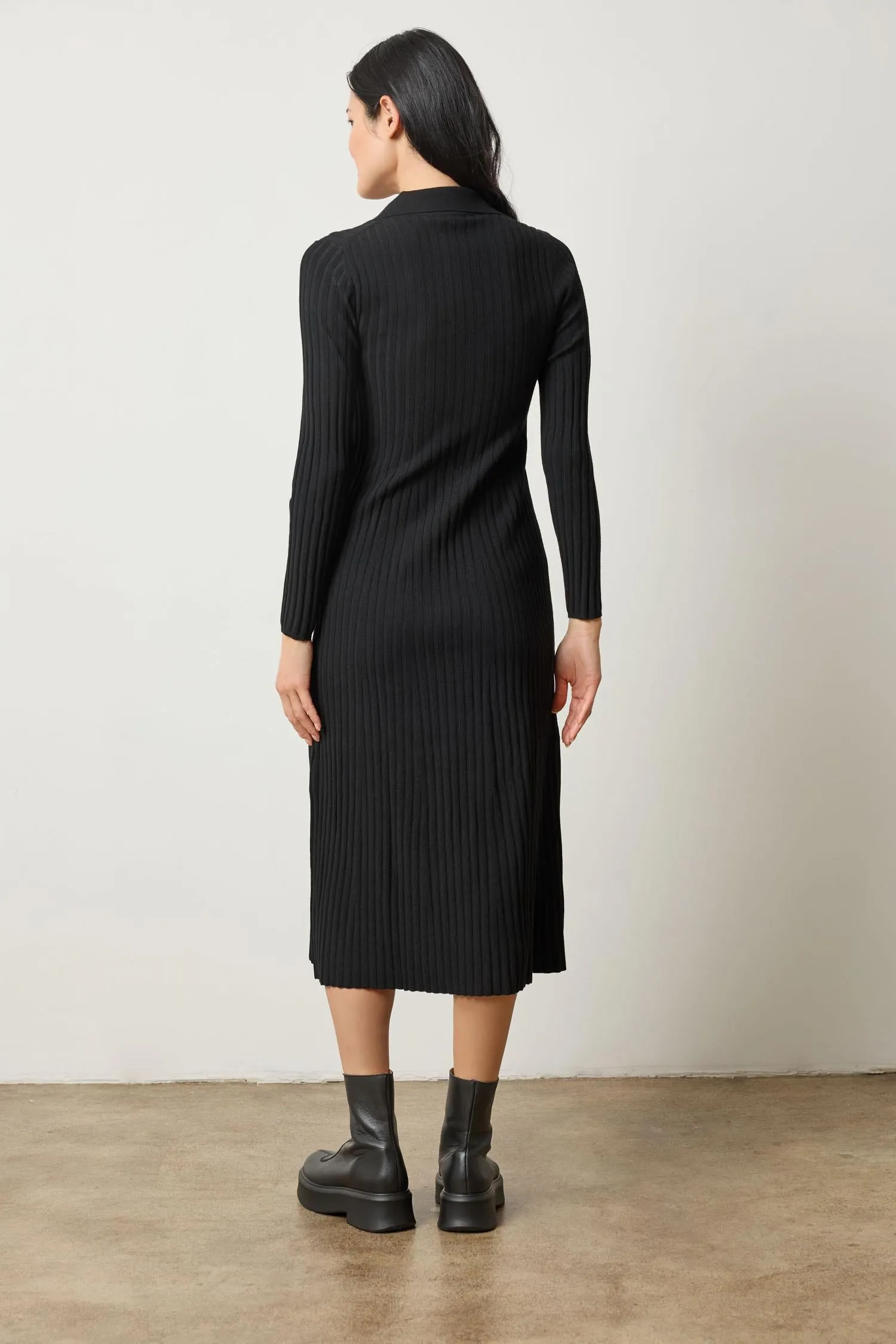 Long Sleeve Rib Henley Dress sold by Lilla P product image thumbnail 5