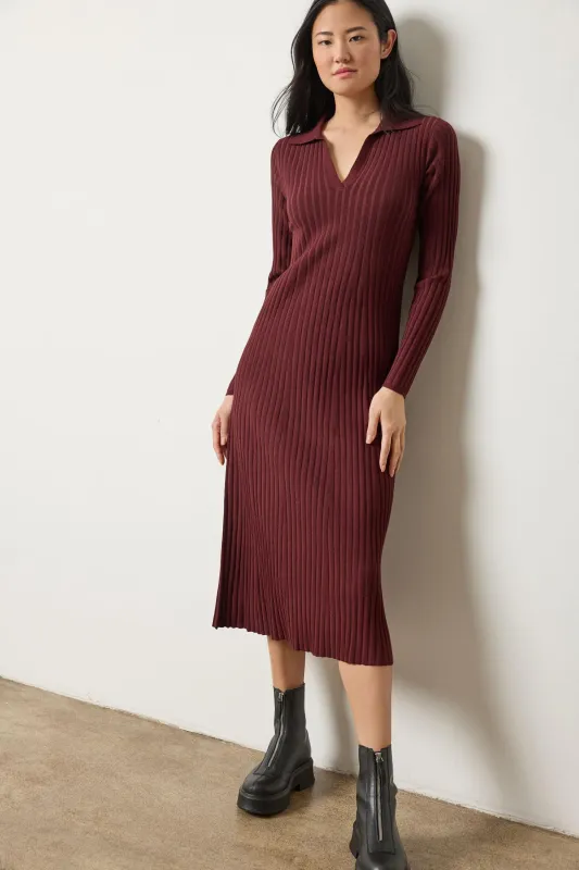 Long Sleeve Rib Henley Dress sold by Lilla P