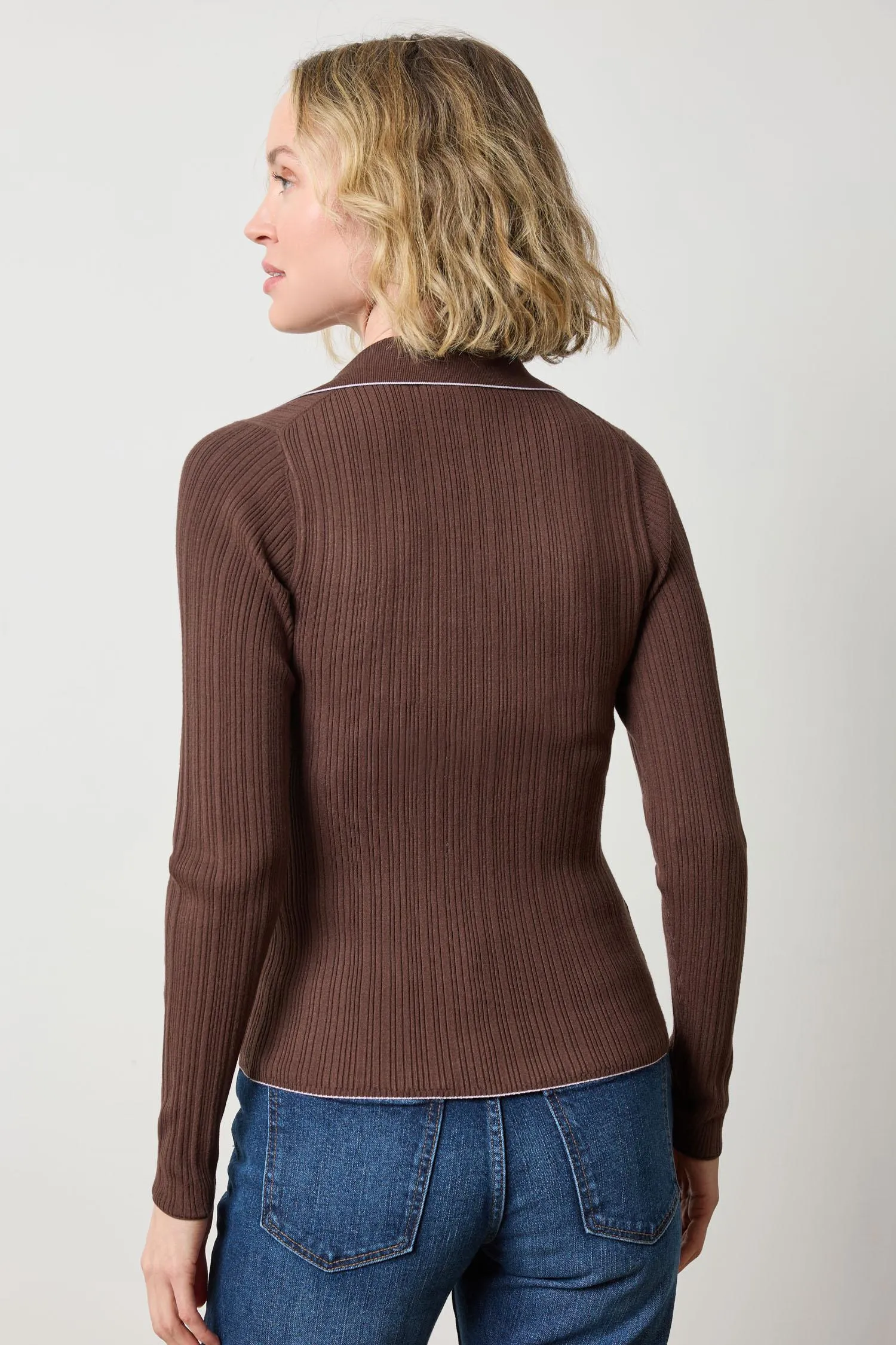 Long Sleeve Rib Henley Sweater sold by Lilla P product image thumbnail 2