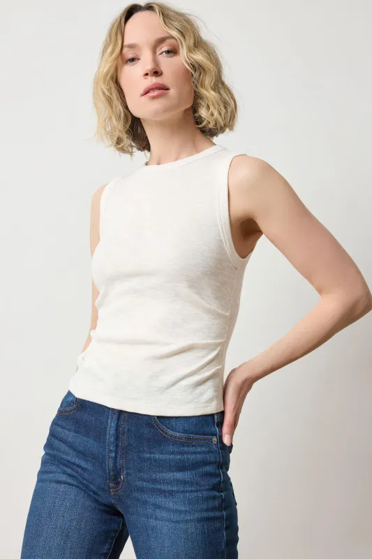 Rib Slub Side Pleat Tank sold by Lilla P