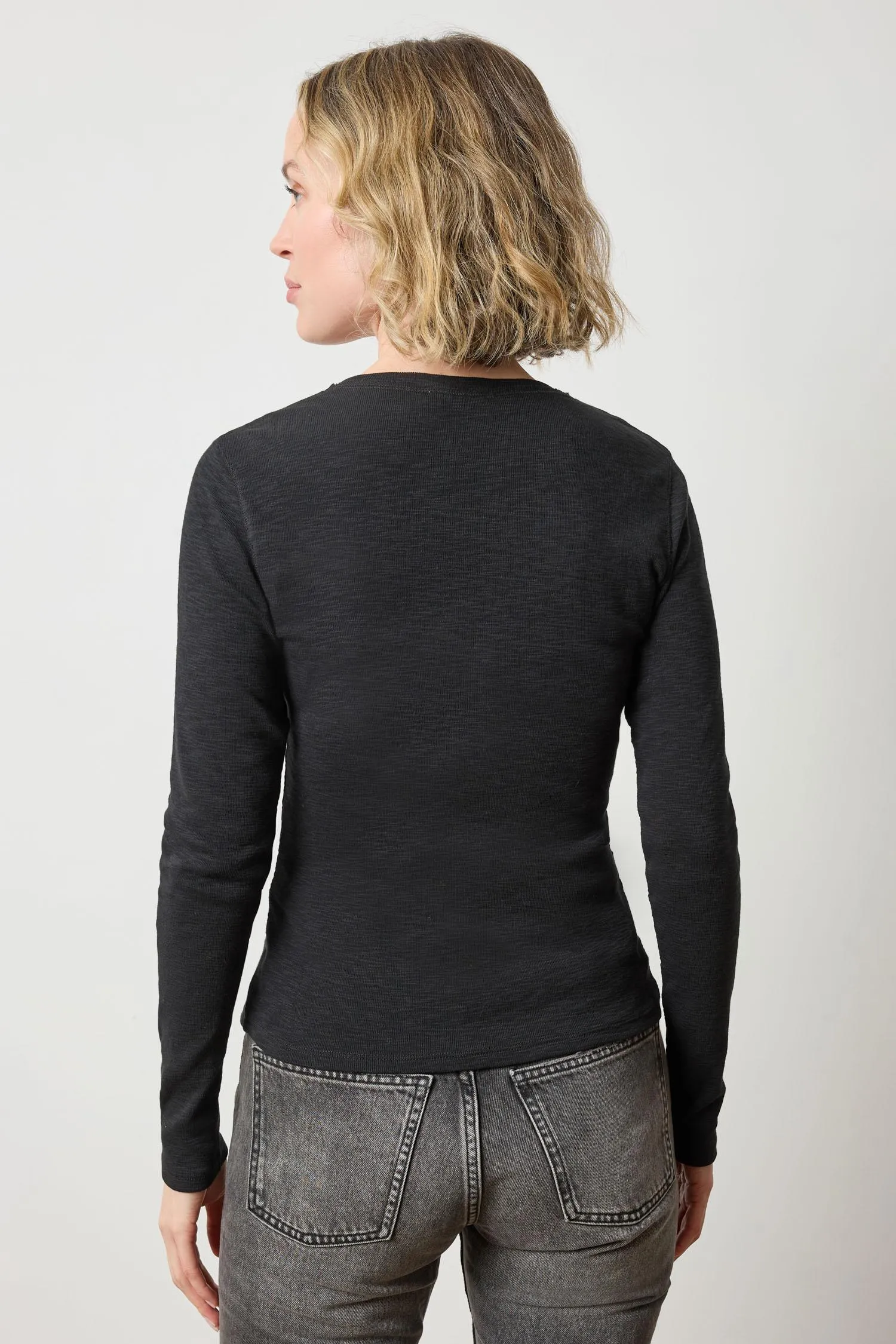 Rib Slub Long Sleeve V-Neck sold by Lilla P product image thumbnail 2