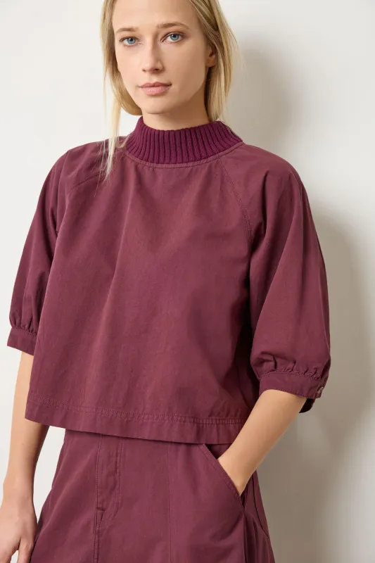 Knit Collar Twill Top sold by Lilla P