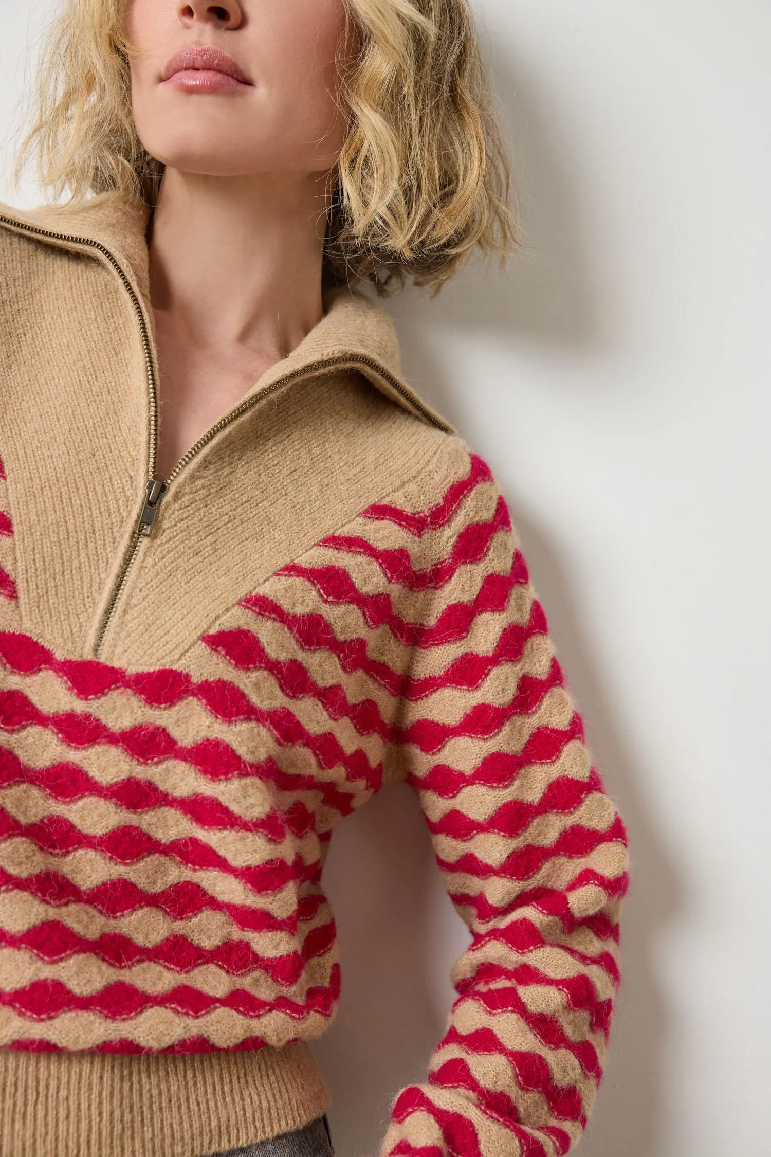 Mixed Stitch Half Zip sold by Lilla P product image thumbnail 3
