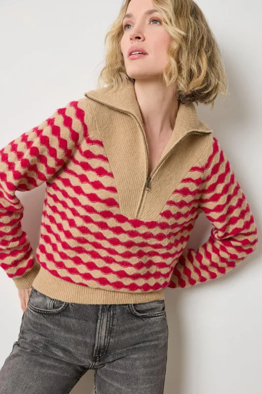 Mixed Stitch Half Zip sold by Lilla P