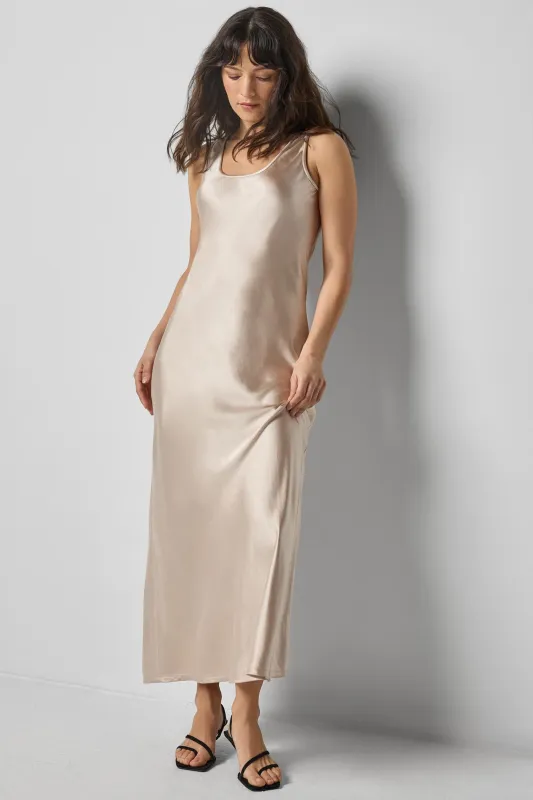 Satin Bias Maxi Dress sold by Lilla P