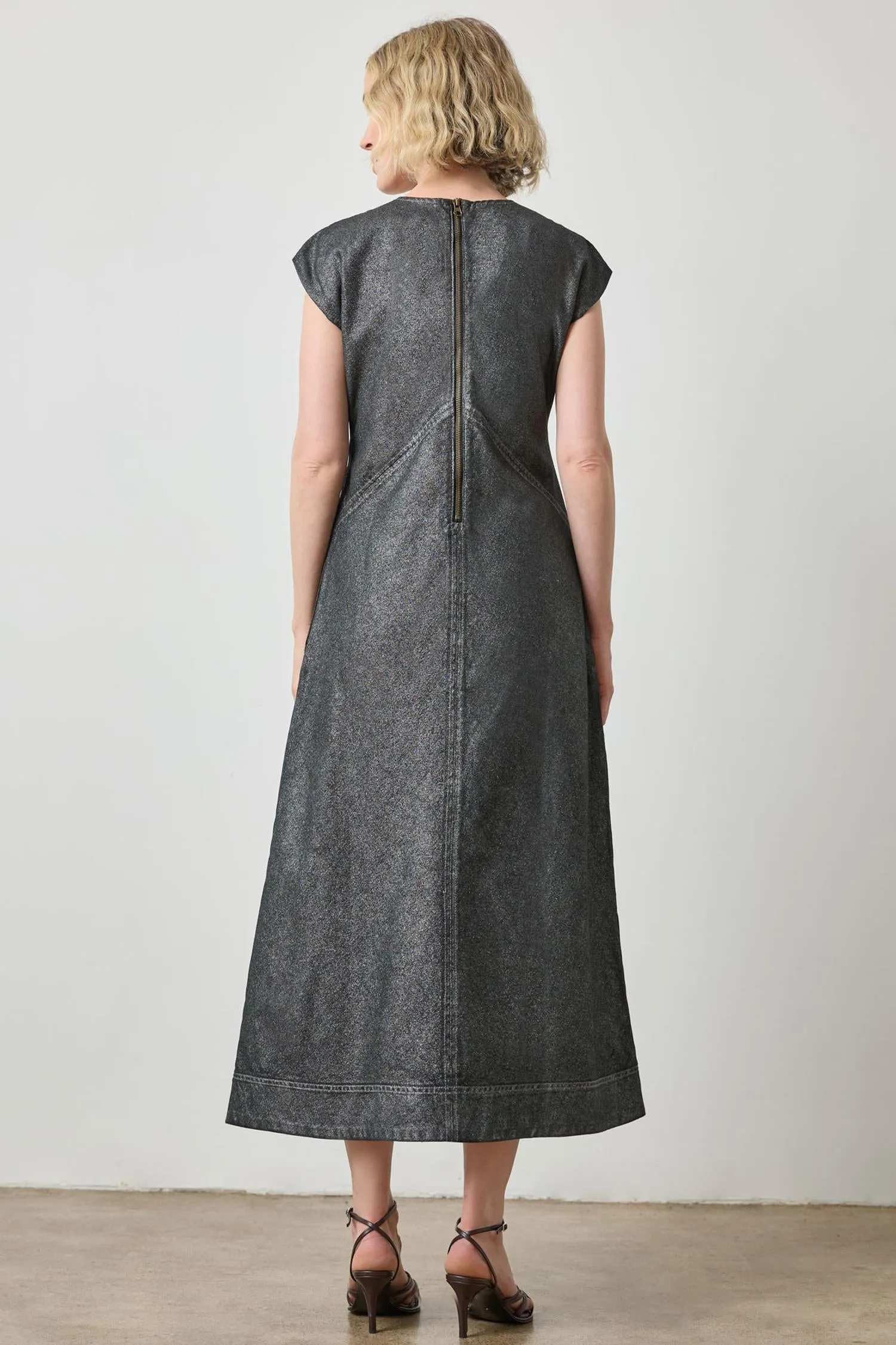 Metallic Seamed Maxi Dress sold by Lilla P product image thumbnail 3
