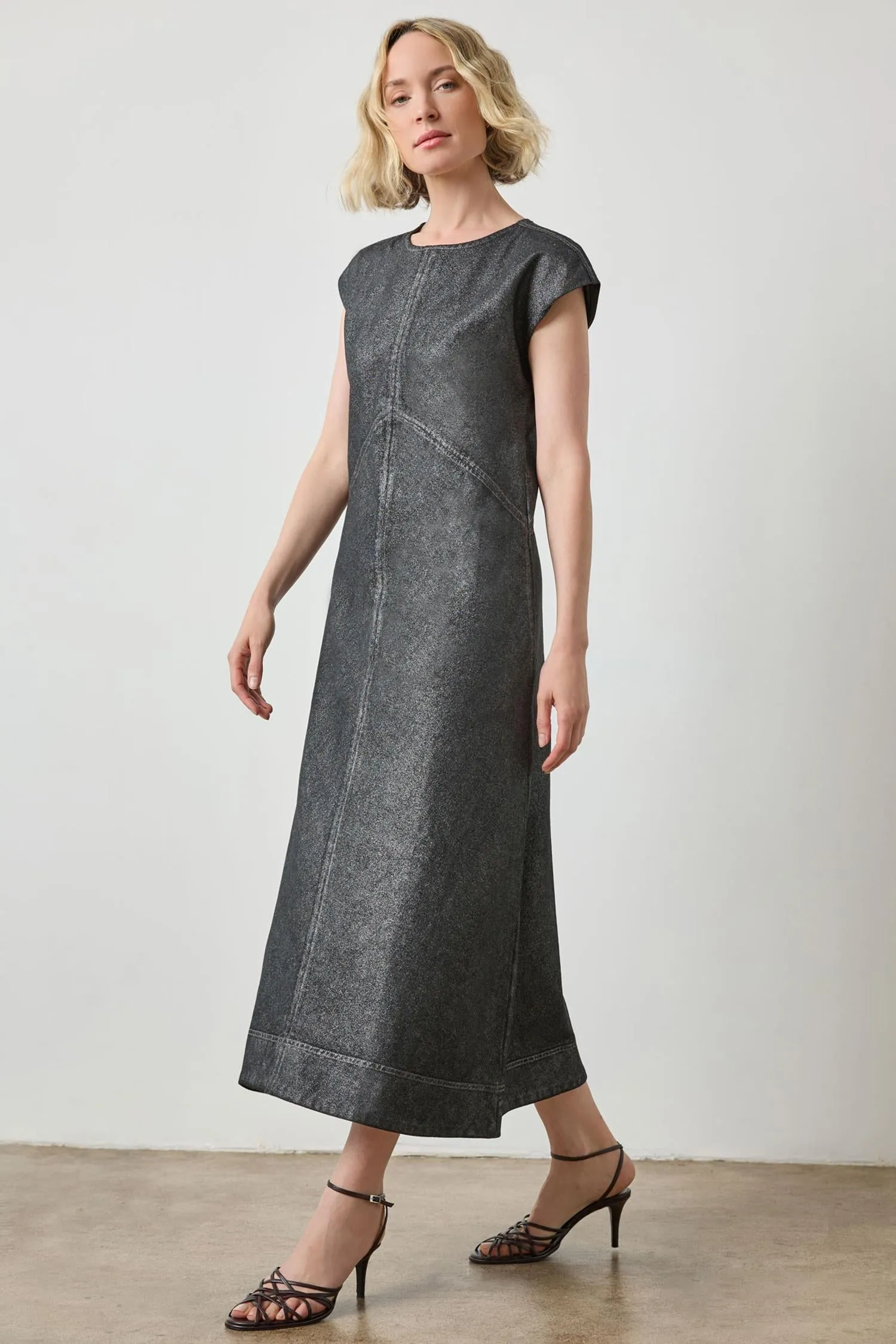 Metallic Seamed Maxi Dress sold by Lilla P product image thumbnail 4