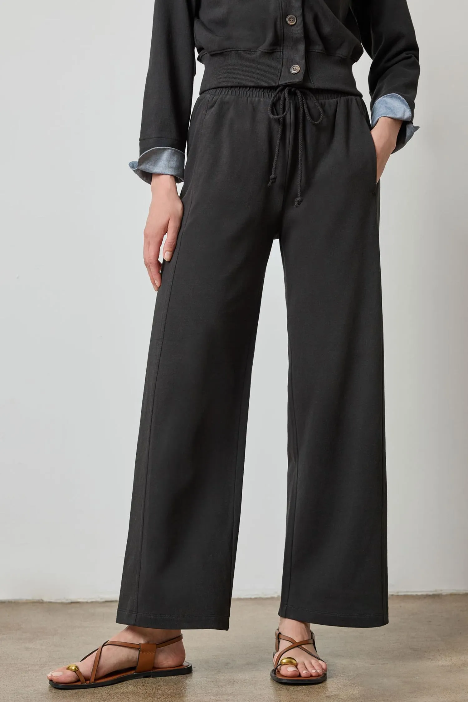 Drawcord Wide Leg Pant sold by Lilla P