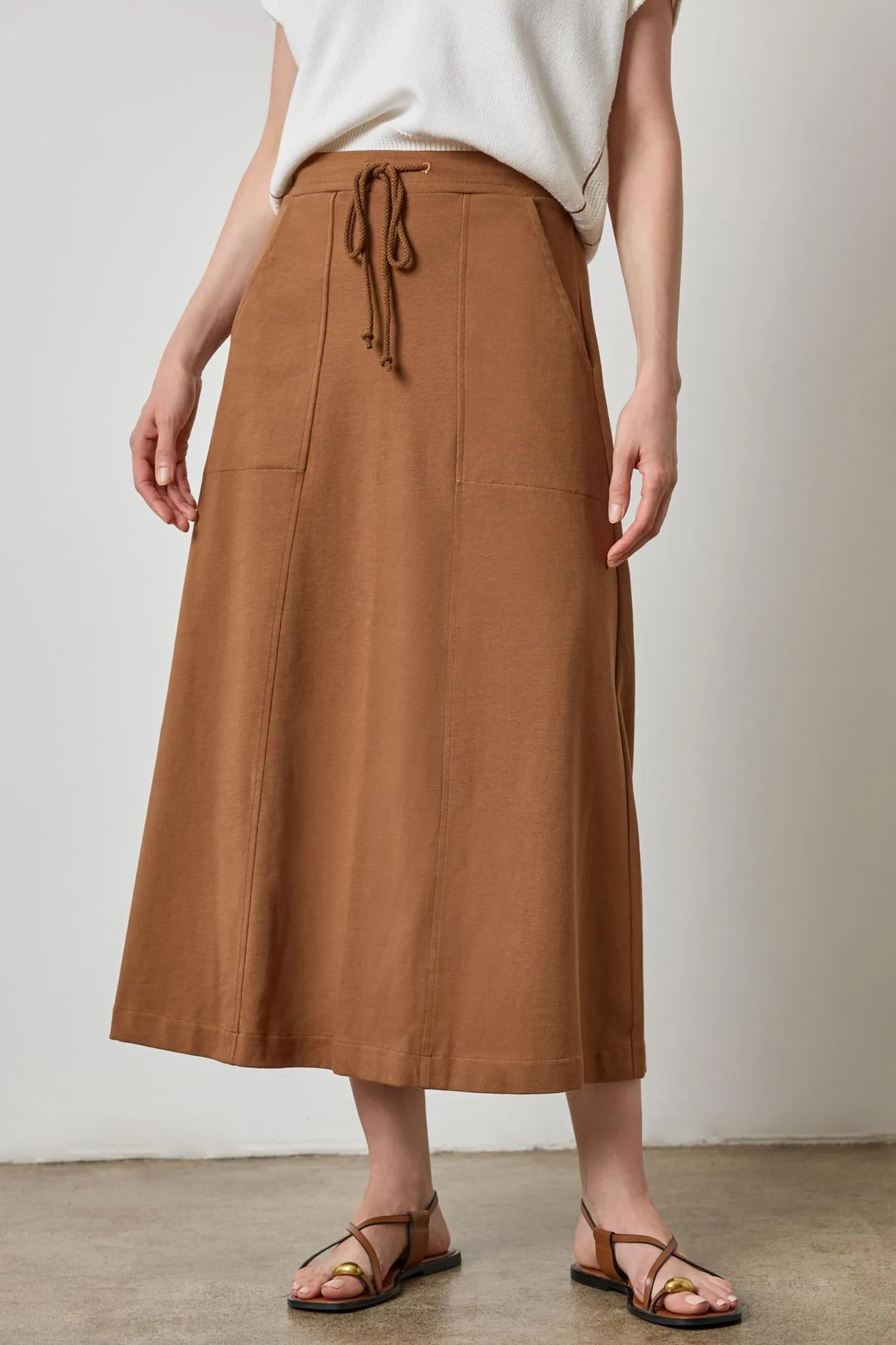 Drawcord Paneled Skirt sold by Lilla P