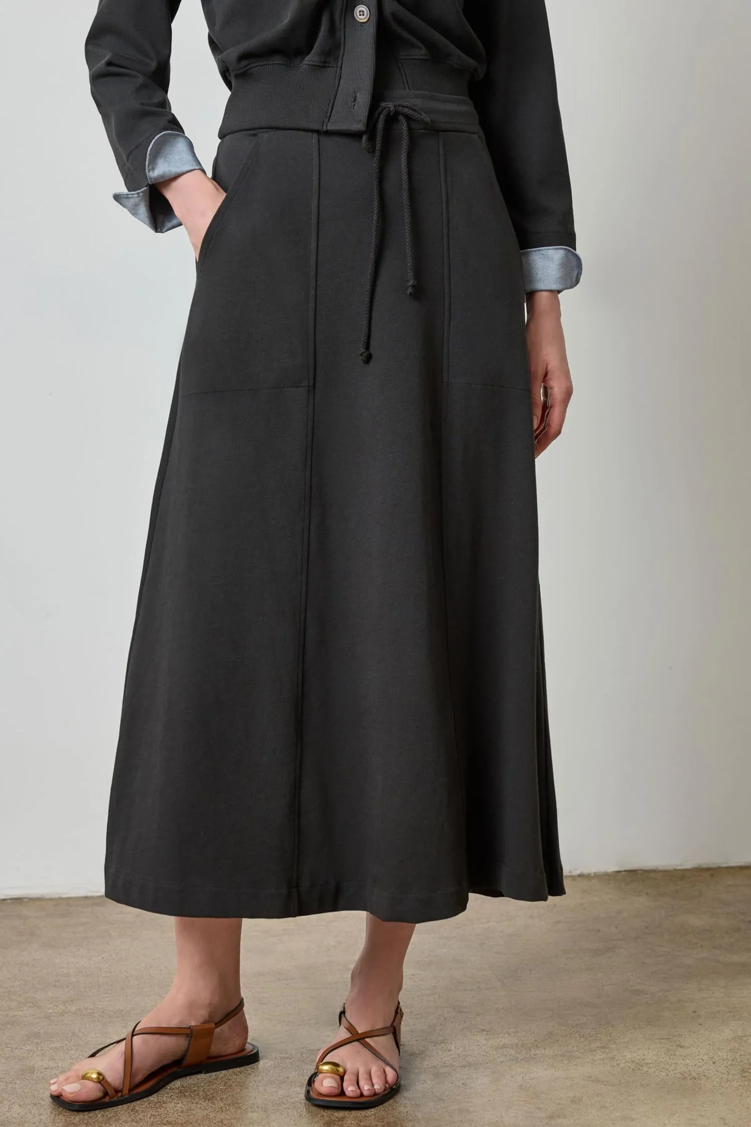 Drawcord Paneled Skirt sold by Lilla P product image thumbnail 3