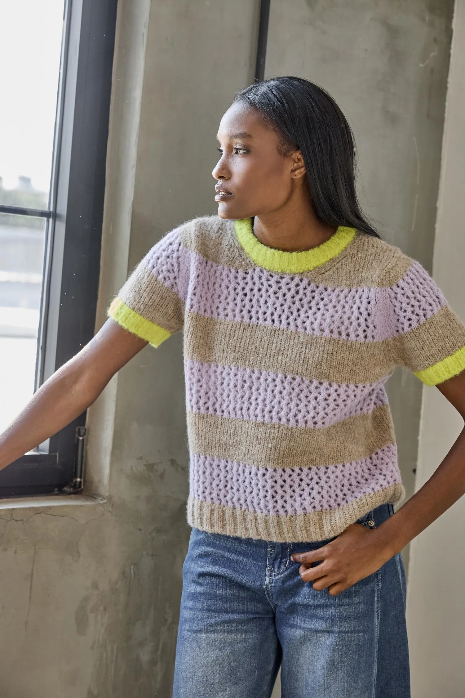 Short Sleeve Stripe Sweater sold by Lilla P product image thumbnail 4