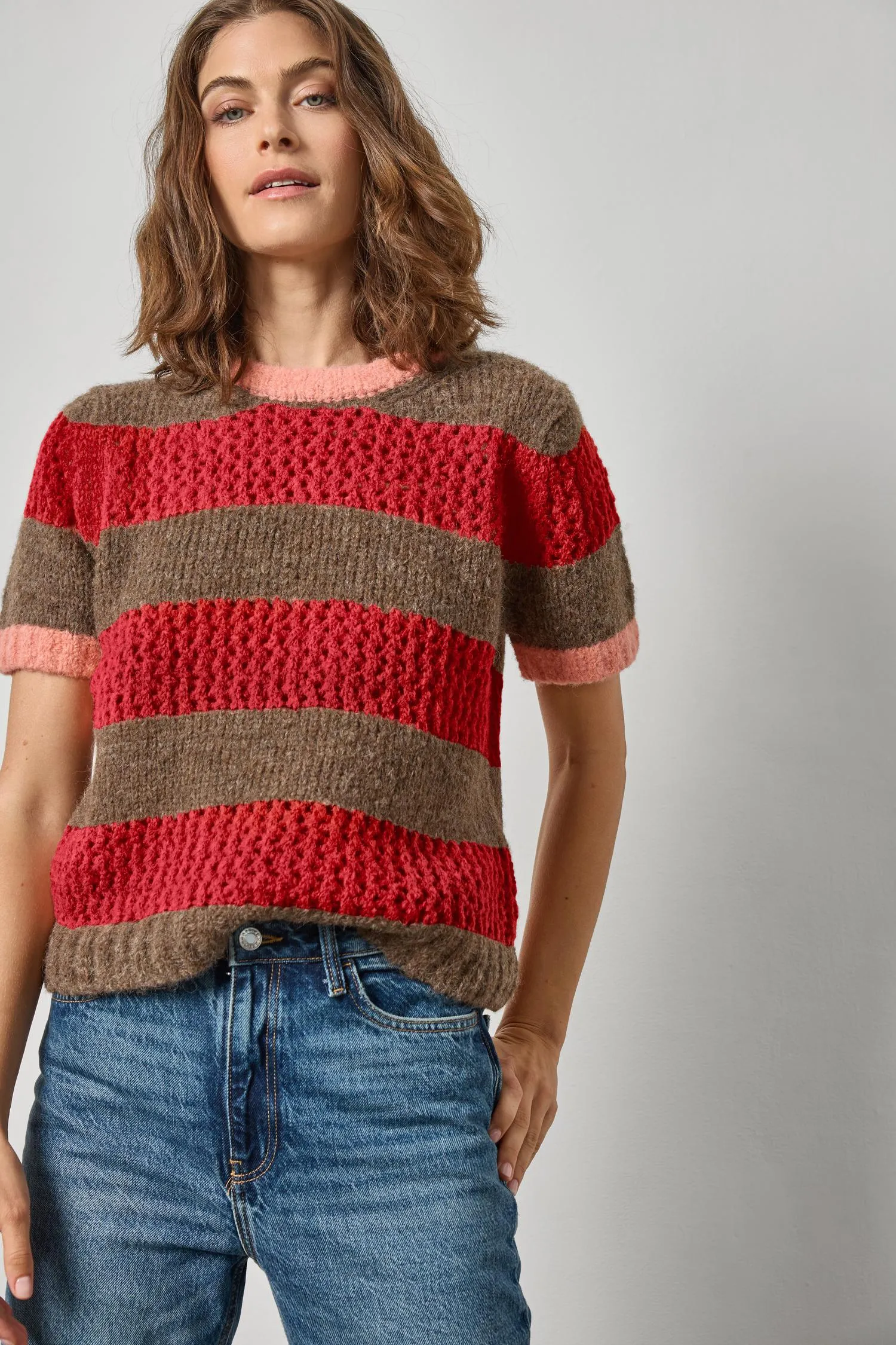 Short Sleeve Stripe Sweater sold by Lilla P product image thumbnail 5