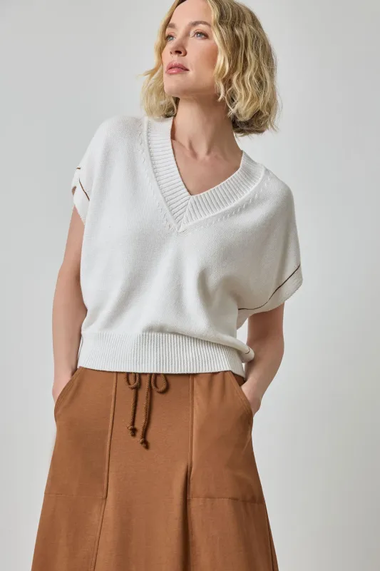 V-Neck Wedge Sweater made by Lilla P