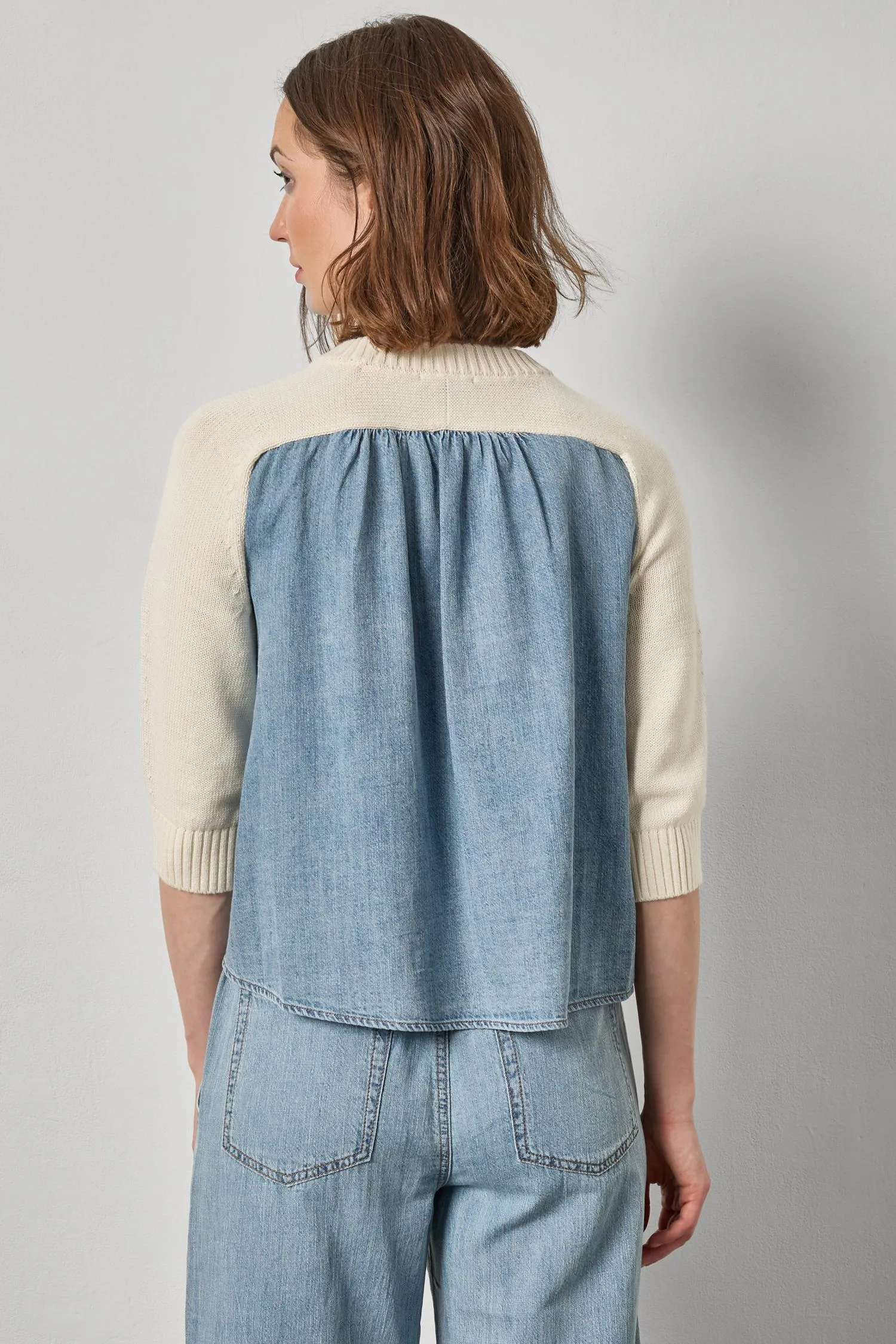 Denim Elbow Sleeve Sweater sold by Lilla P product image thumbnail 5