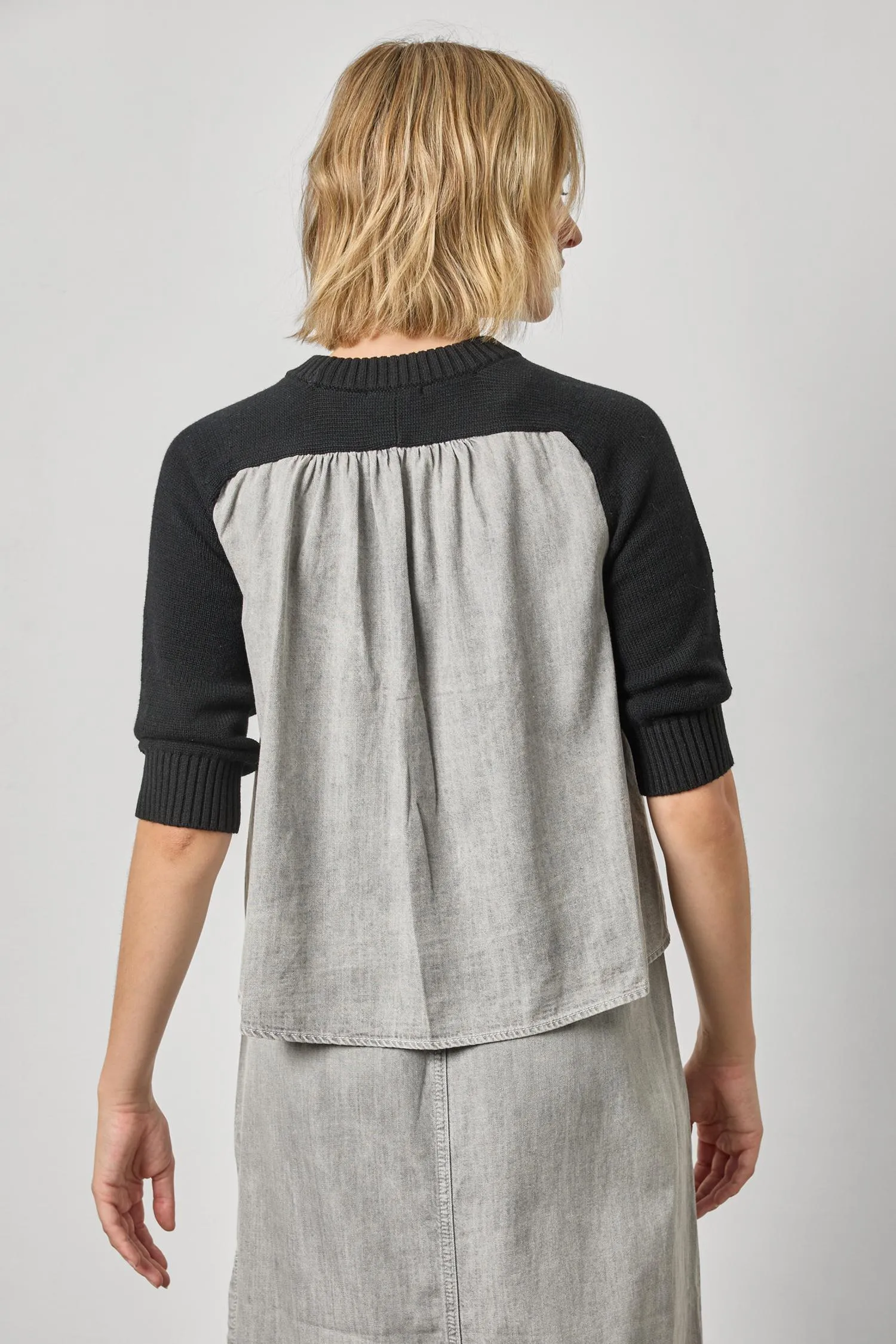 Denim Elbow Sleeve Sweater sold by Lilla P product image thumbnail 2