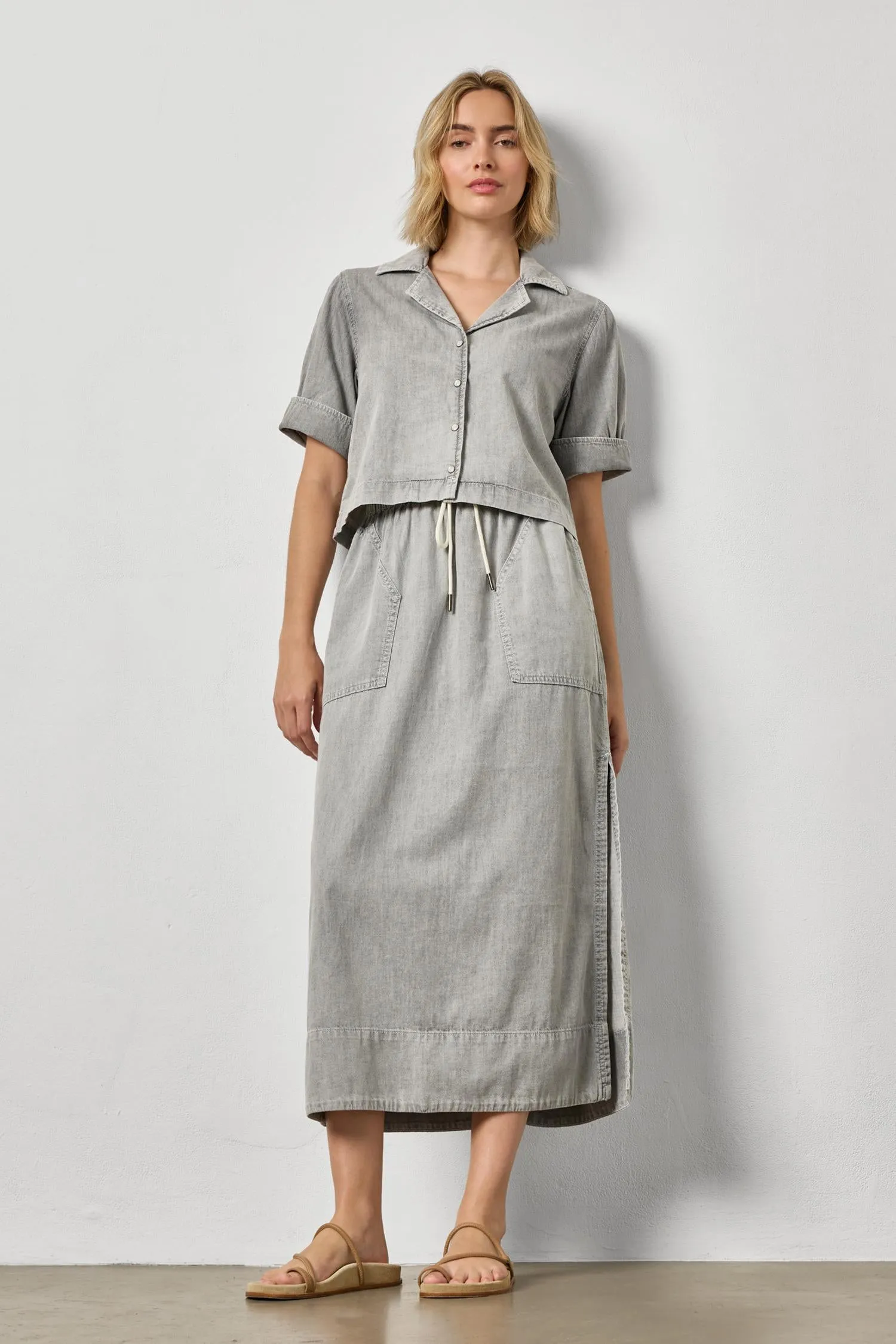 Denim Drawcord Skirt sold by Lilla P product image thumbnail 3