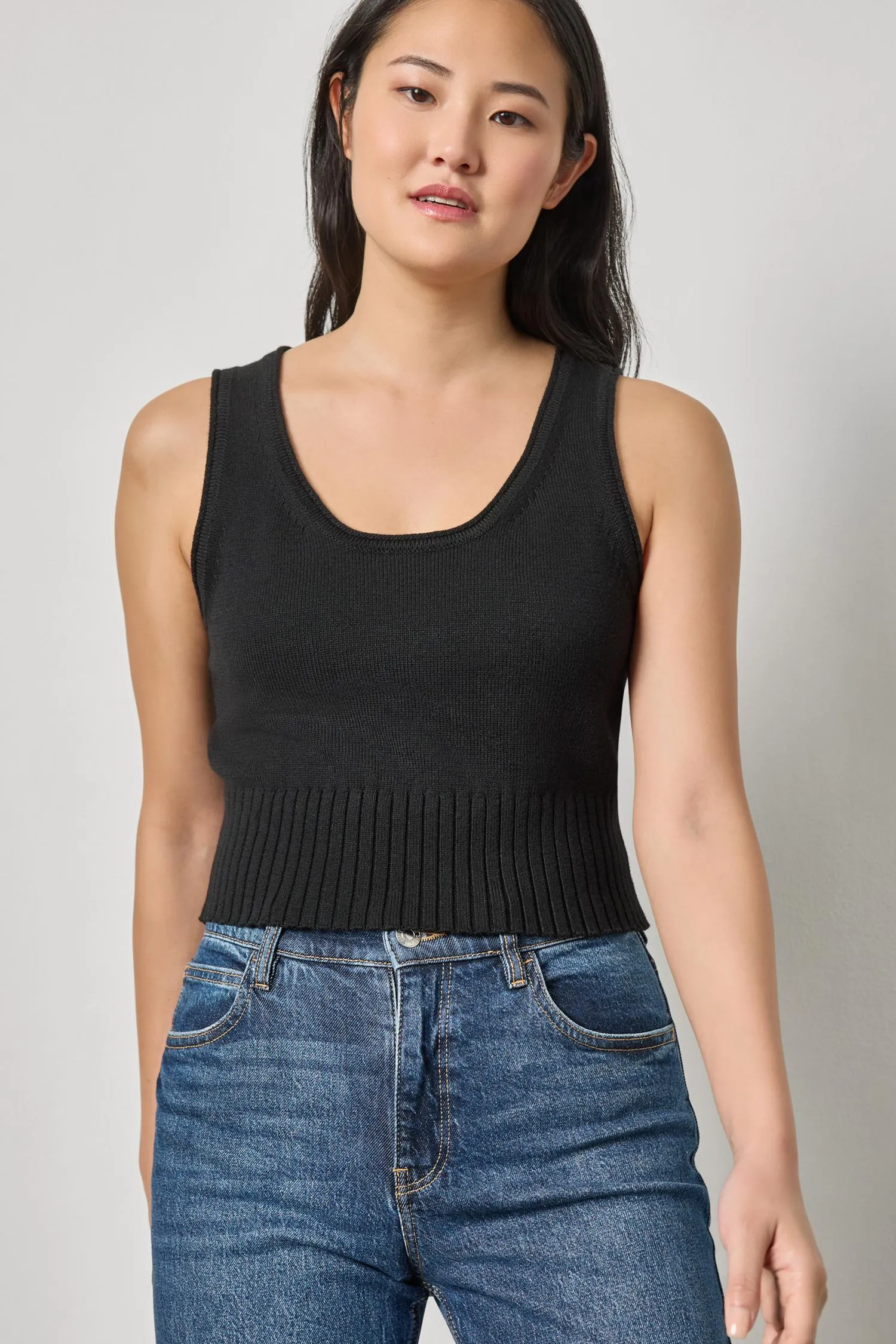 Cropped Scoop Tank Sweater sold by Lilla P product image thumbnail 5