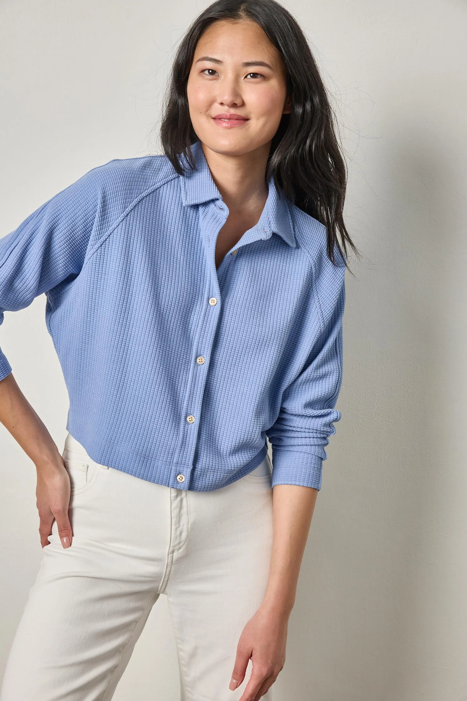 Easy Raglan Button Down sold by Lilla P product image thumbnail 4