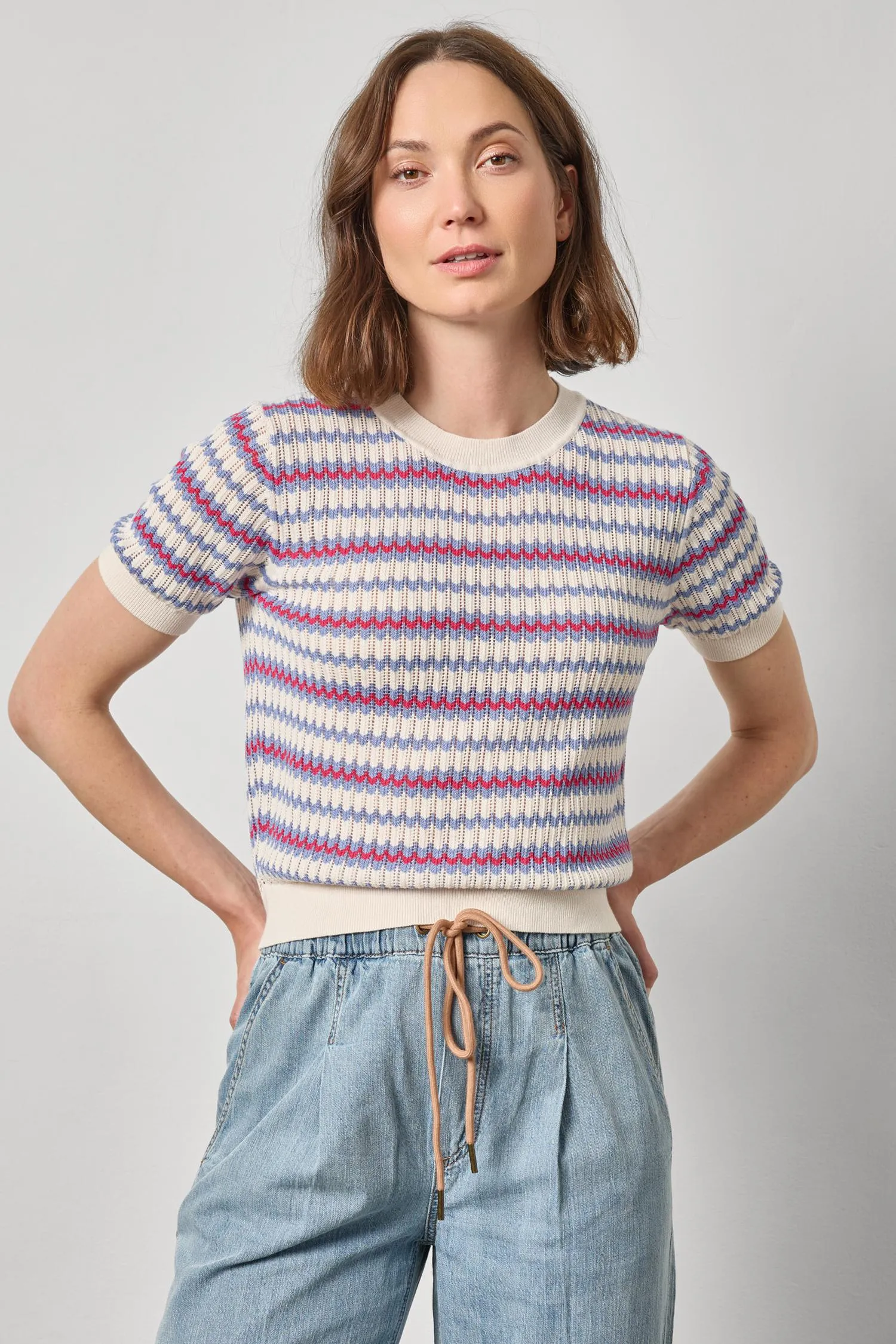 Novelty Stripe Crewneck Sweater sold by Lilla P product image thumbnail 3