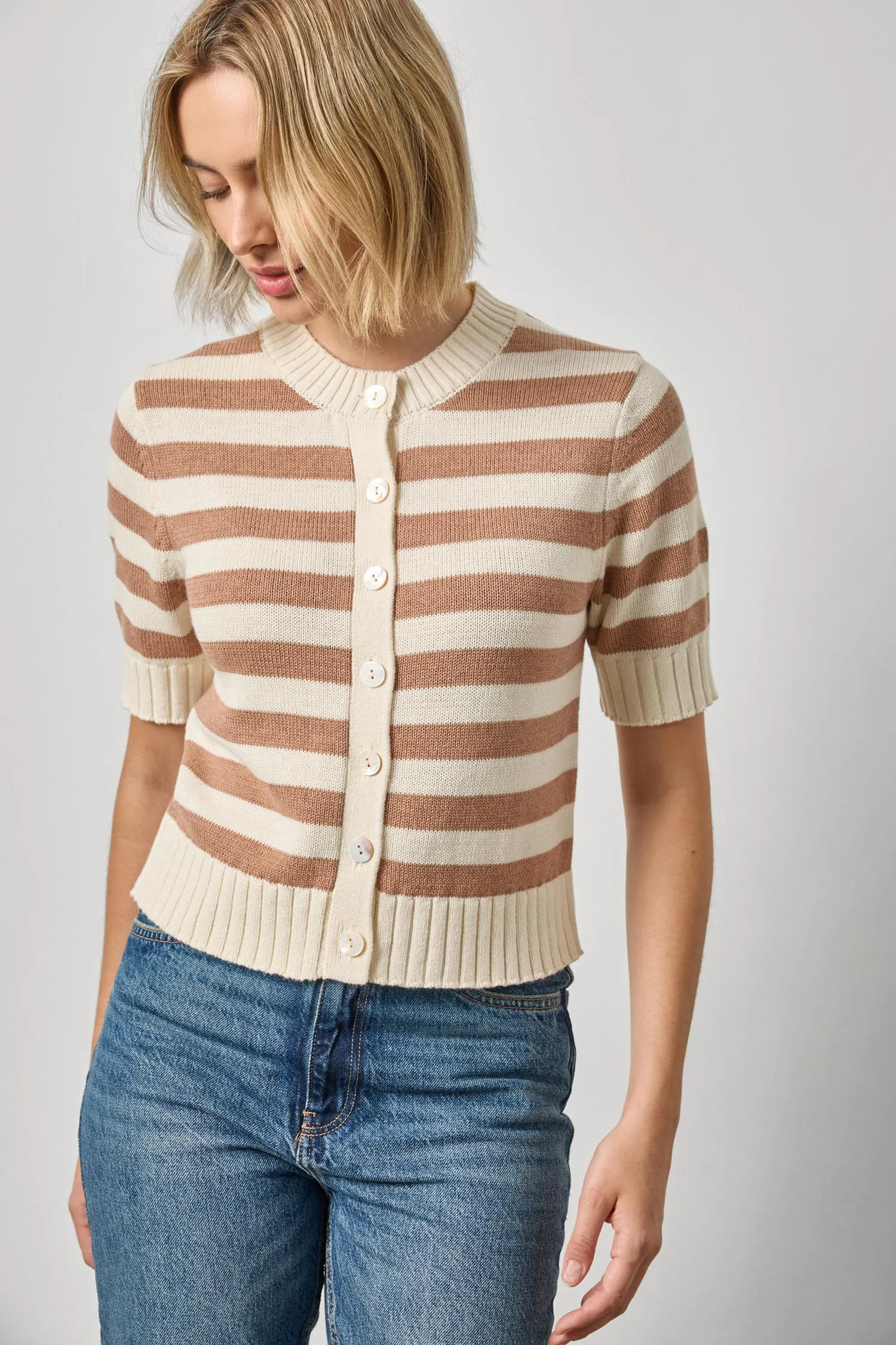 Elbow Sleeve Button Cardigan sold by Lilla P product image thumbnail 5