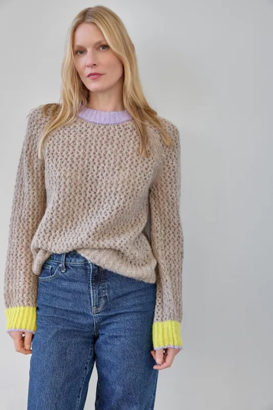 Contrast Trim Crewneck Sweater sold by Lilla P