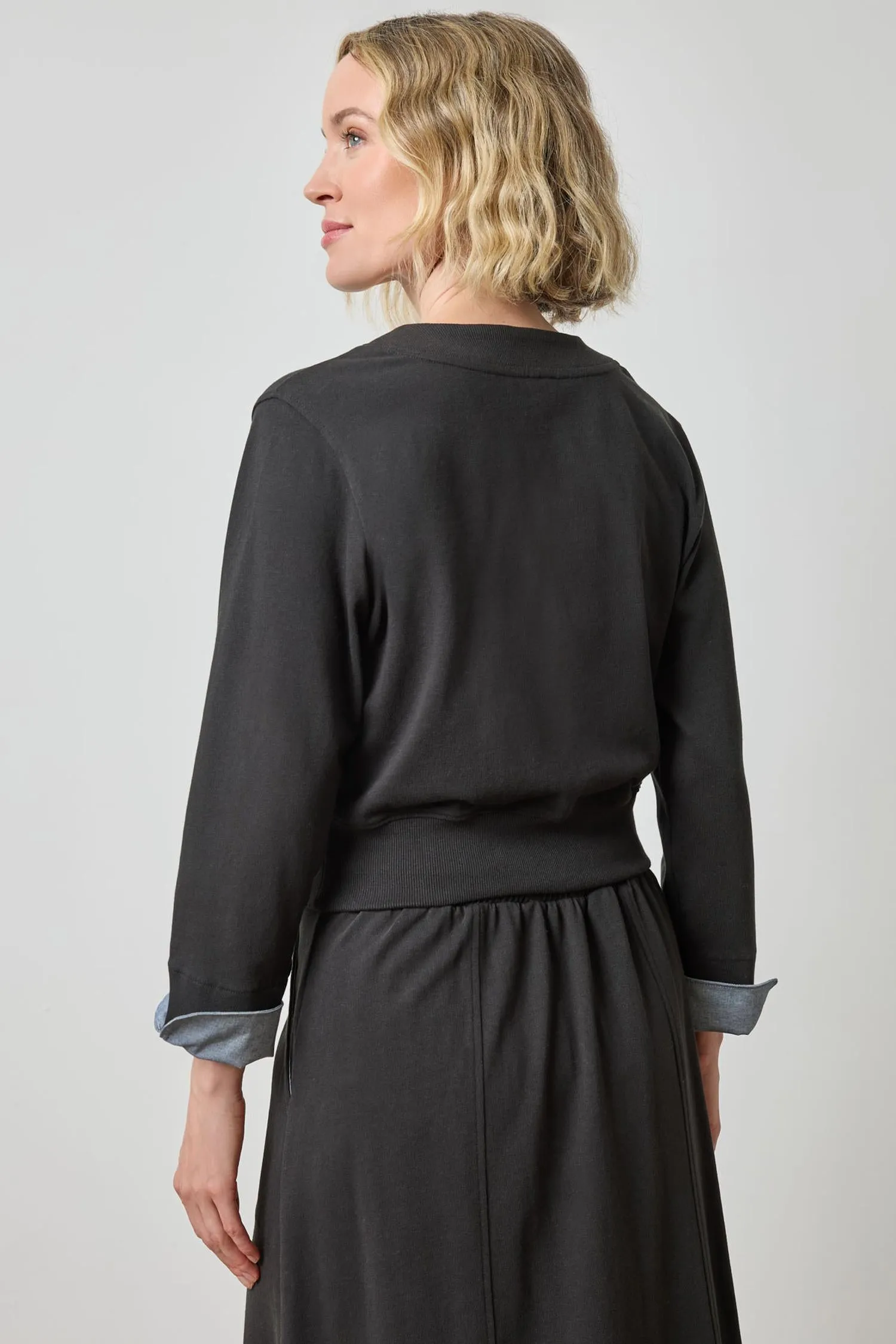 Rib Trim V-Neck Cardigan sold by Lilla P product image thumbnail 3