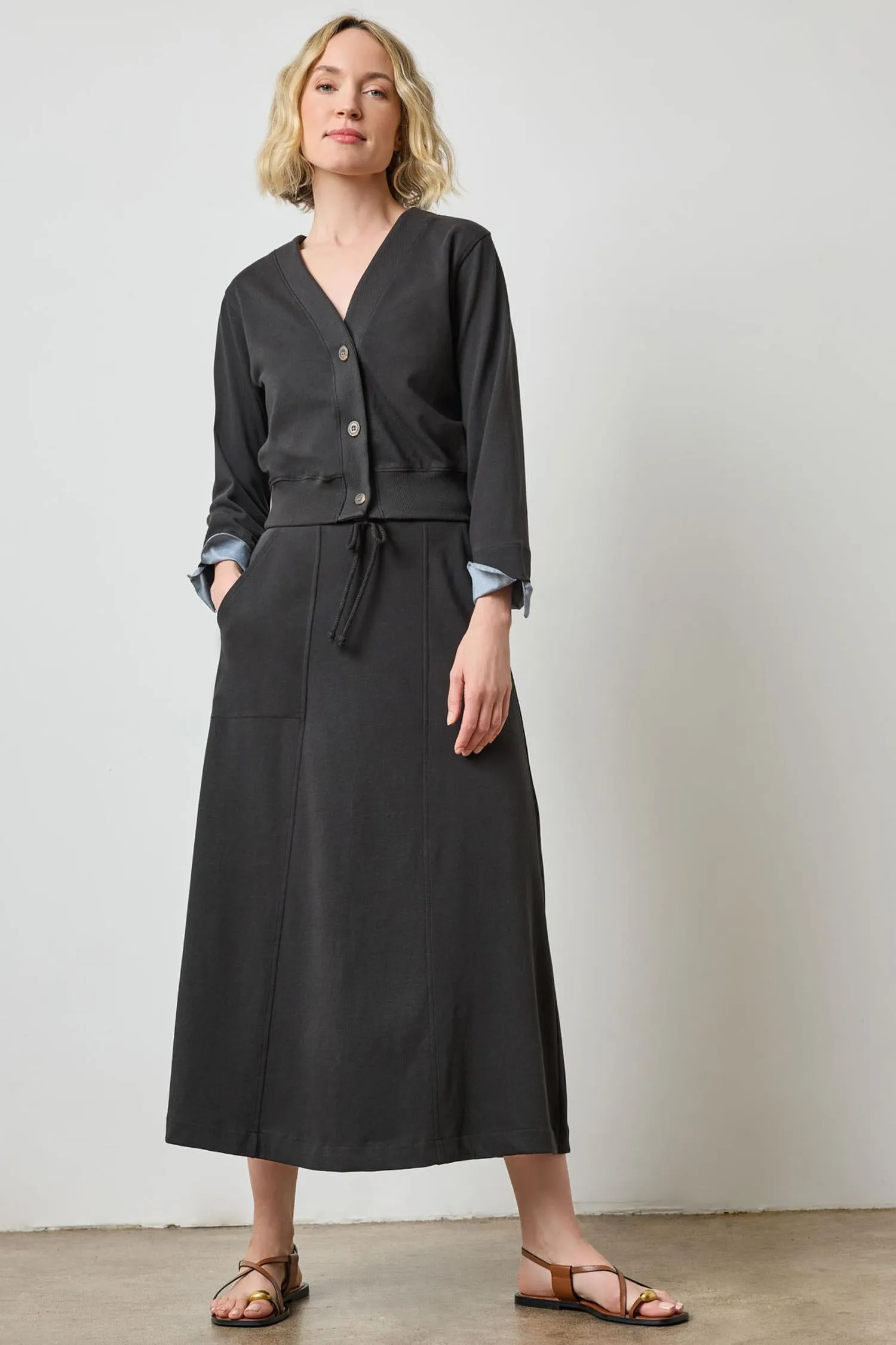 Rib Trim V-Neck Cardigan sold by Lilla P product image thumbnail 4