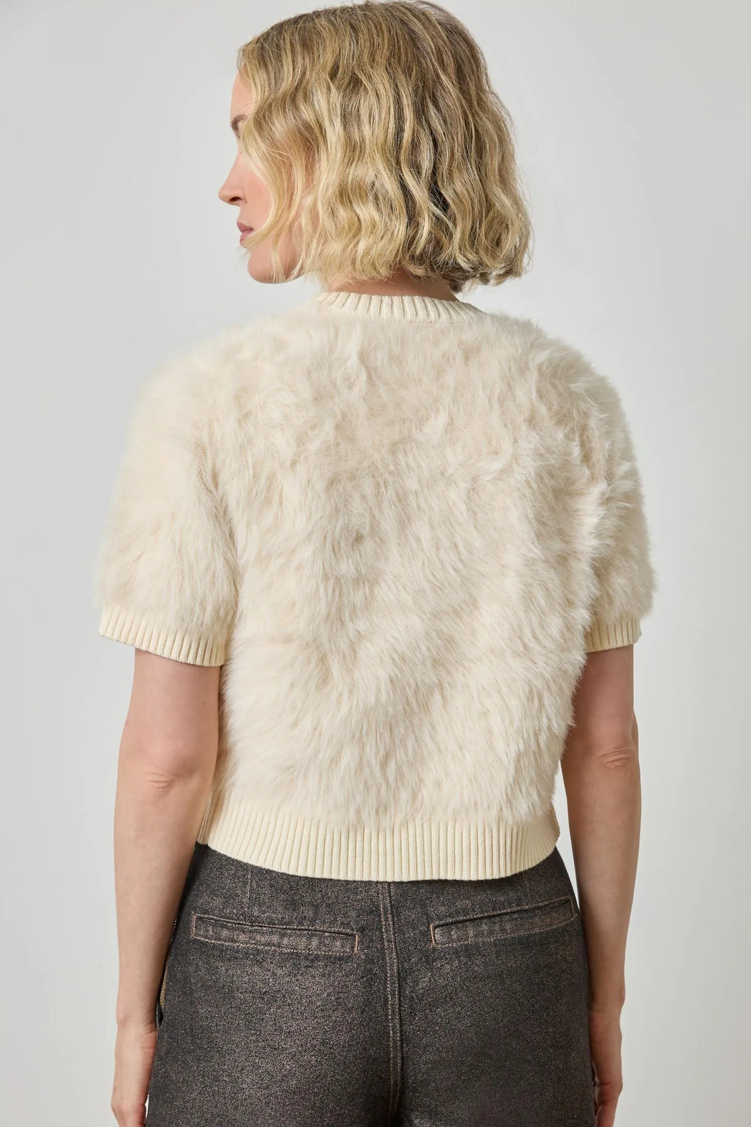 Short Sleeve Brushed Crewneck sold by Lilla P product image thumbnail 3